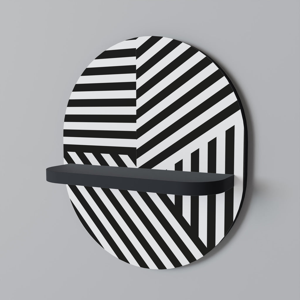 LATTICE LINES Prateleira Oval Decorativa em Acabamento Preto