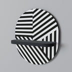 LATTICE LINES Prateleira Oval Decorativa em Acabamento Preto