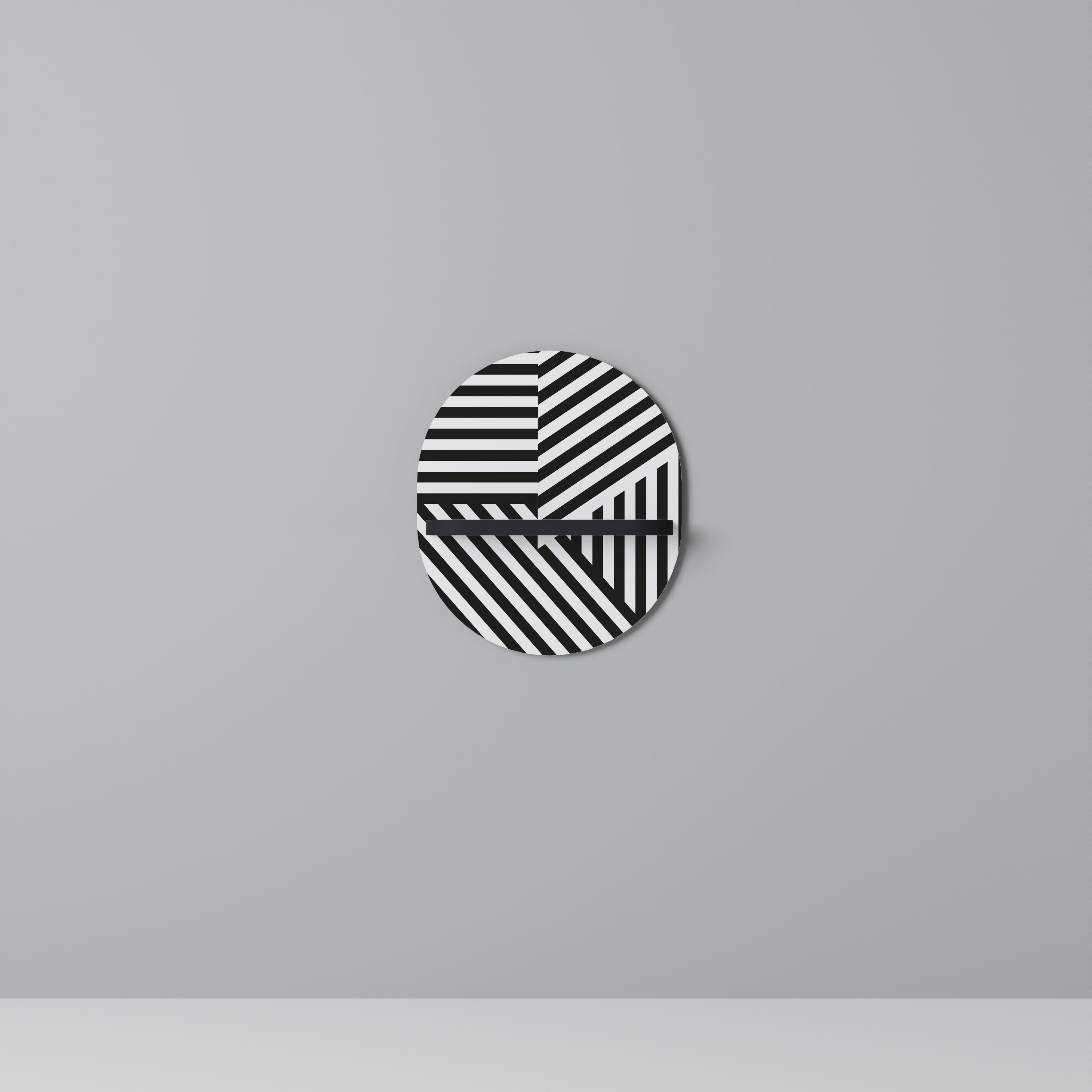 LATTICE LINES Prateleira Oval Decorativa em Acabamento Preto