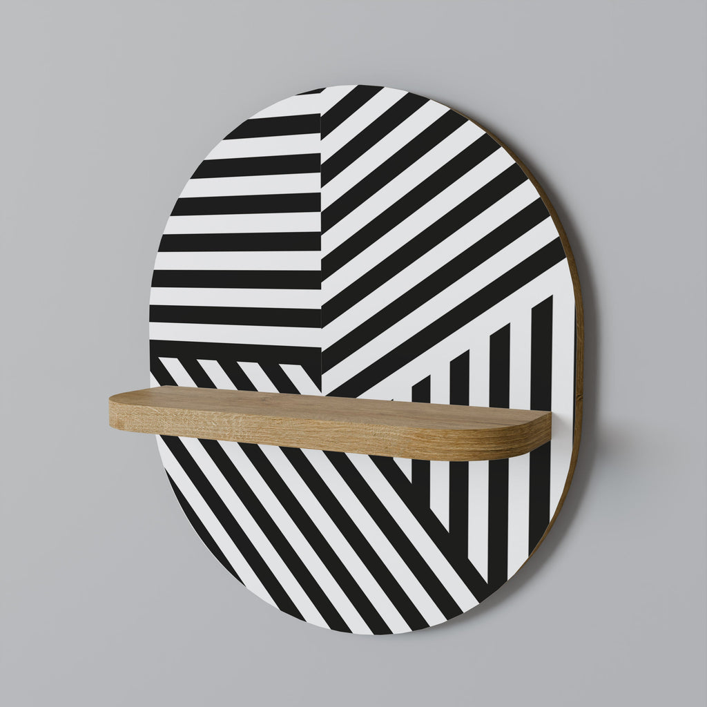 LATTICE LINES Prateleira Oval Decorativa em Efeito Carvalho