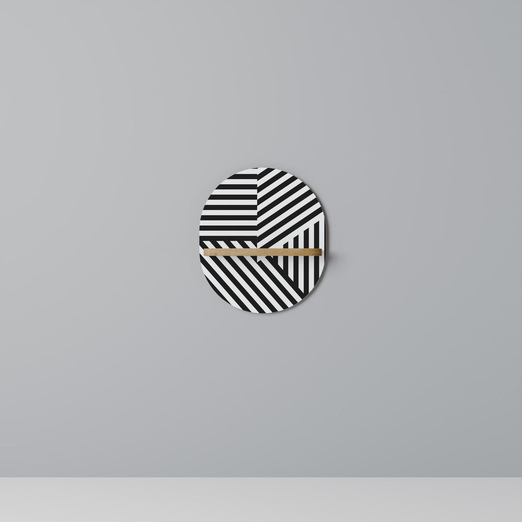 LATTICE LINES Prateleira Oval Decorativa em Efeito Carvalho