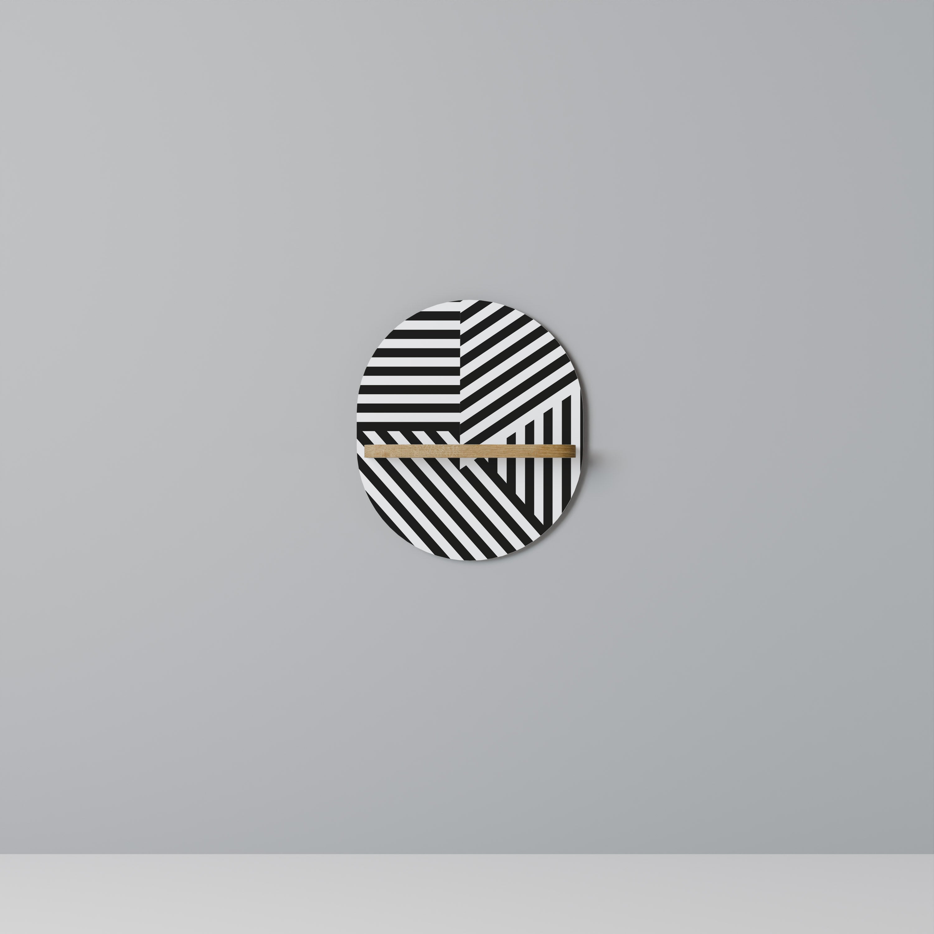 LATTICE LINES Prateleira Oval Decorativa em Efeito Carvalho