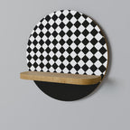 GRID GEOMETRY Prateleira Redonda Decorativa em Efeito Carvalho