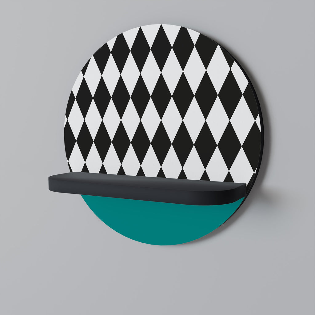 ANGULAR AESTHETIC Round Art Shelf In Black Finish