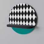 ANGULAR AESTHETIC Round Art Shelf In Black Finish