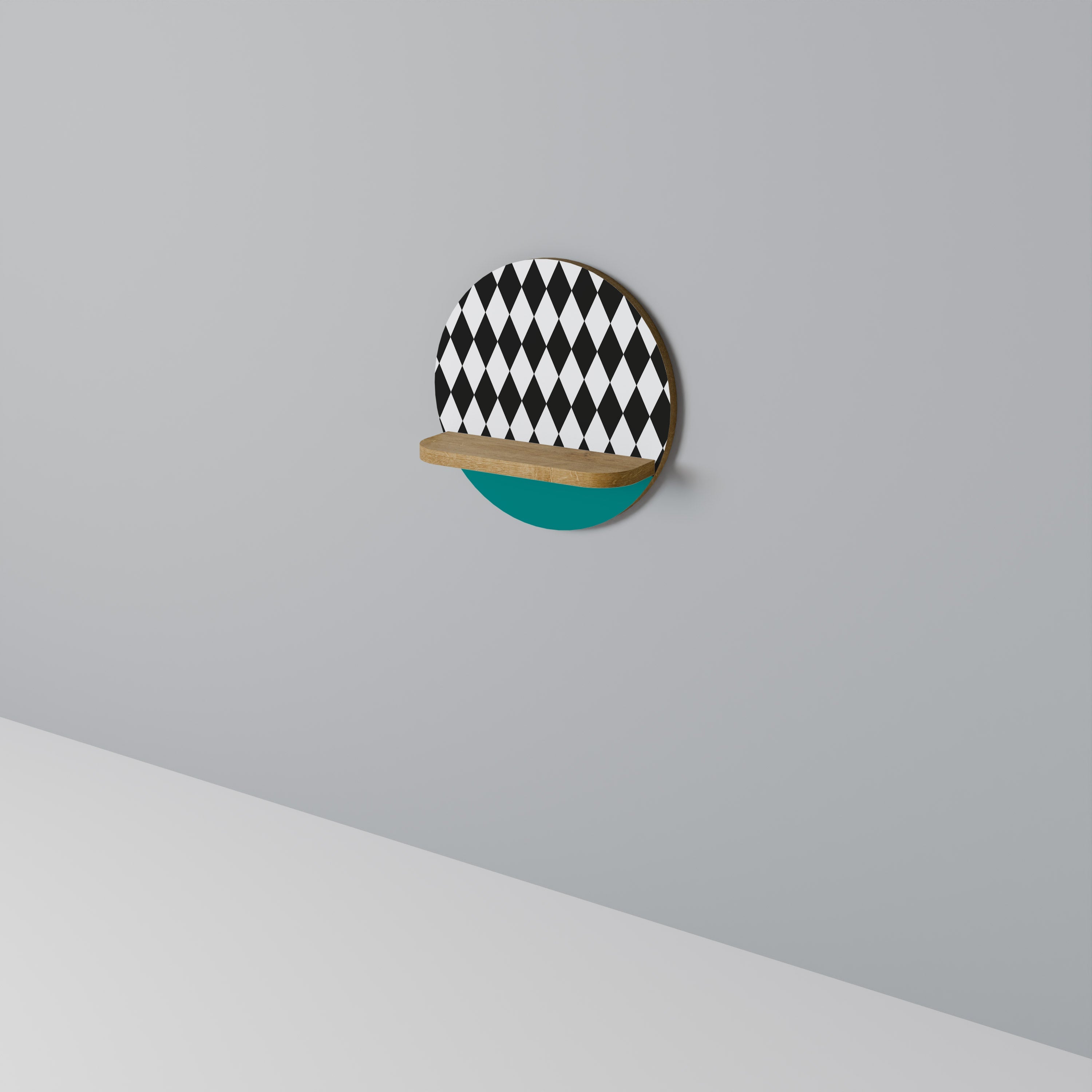 ANGULAR AESTHETIC Prateleira Redonda Decorativa em Efeito Carvalho