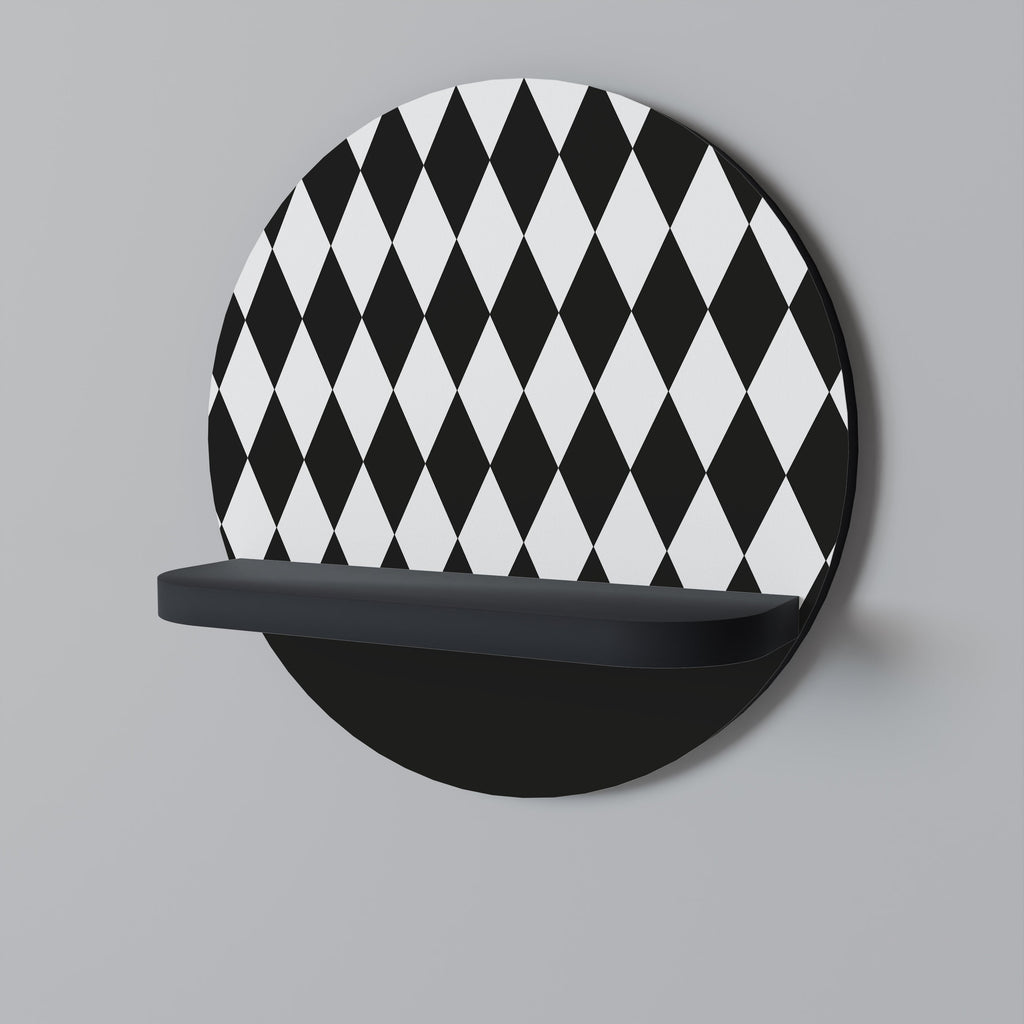 EDGY SERENADE Prateleira Redonda Decorativa em Acabamento Preto