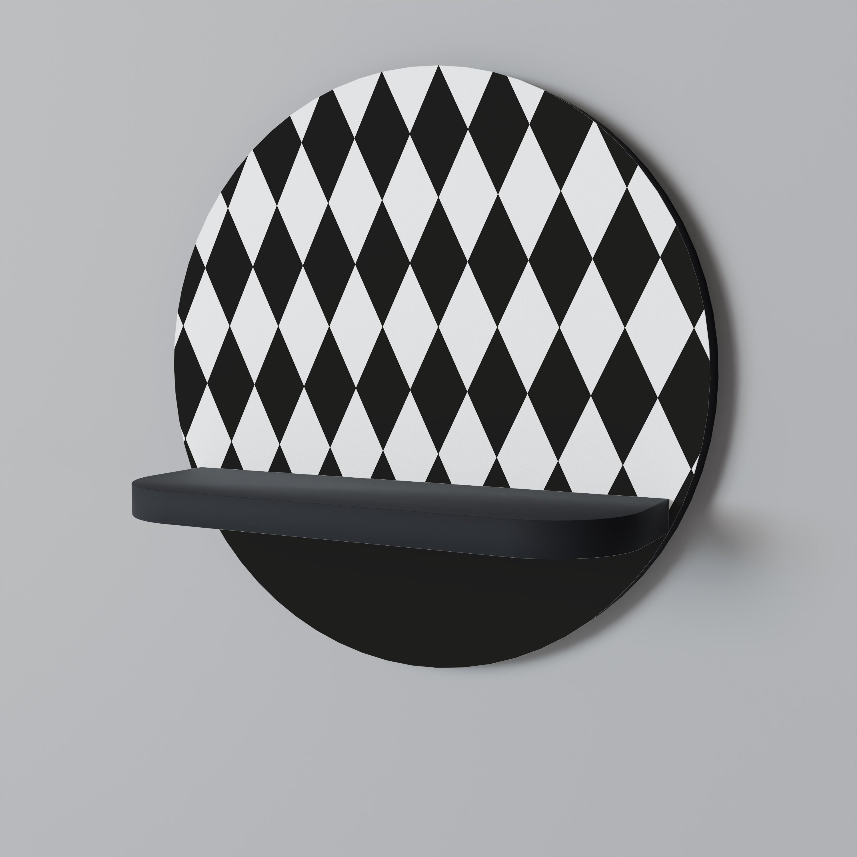 EDGY SERENADE Prateleira Redonda Decorativa em Acabamento Preto