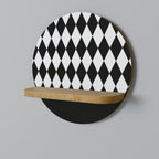 EDGY SERENADE Round Art Shelf In Oak Effect