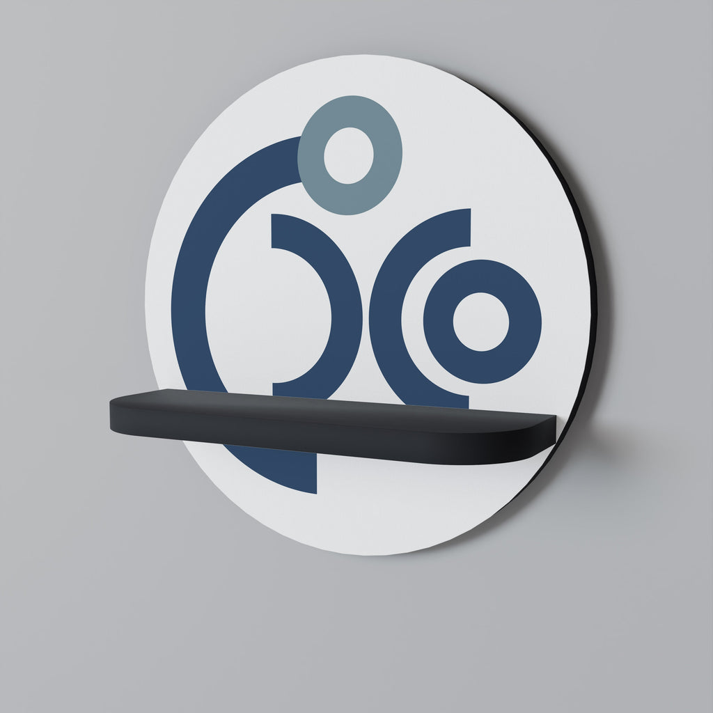 ORB DESIGN Prateleira Redonda Decorativa em Acabamento Preto