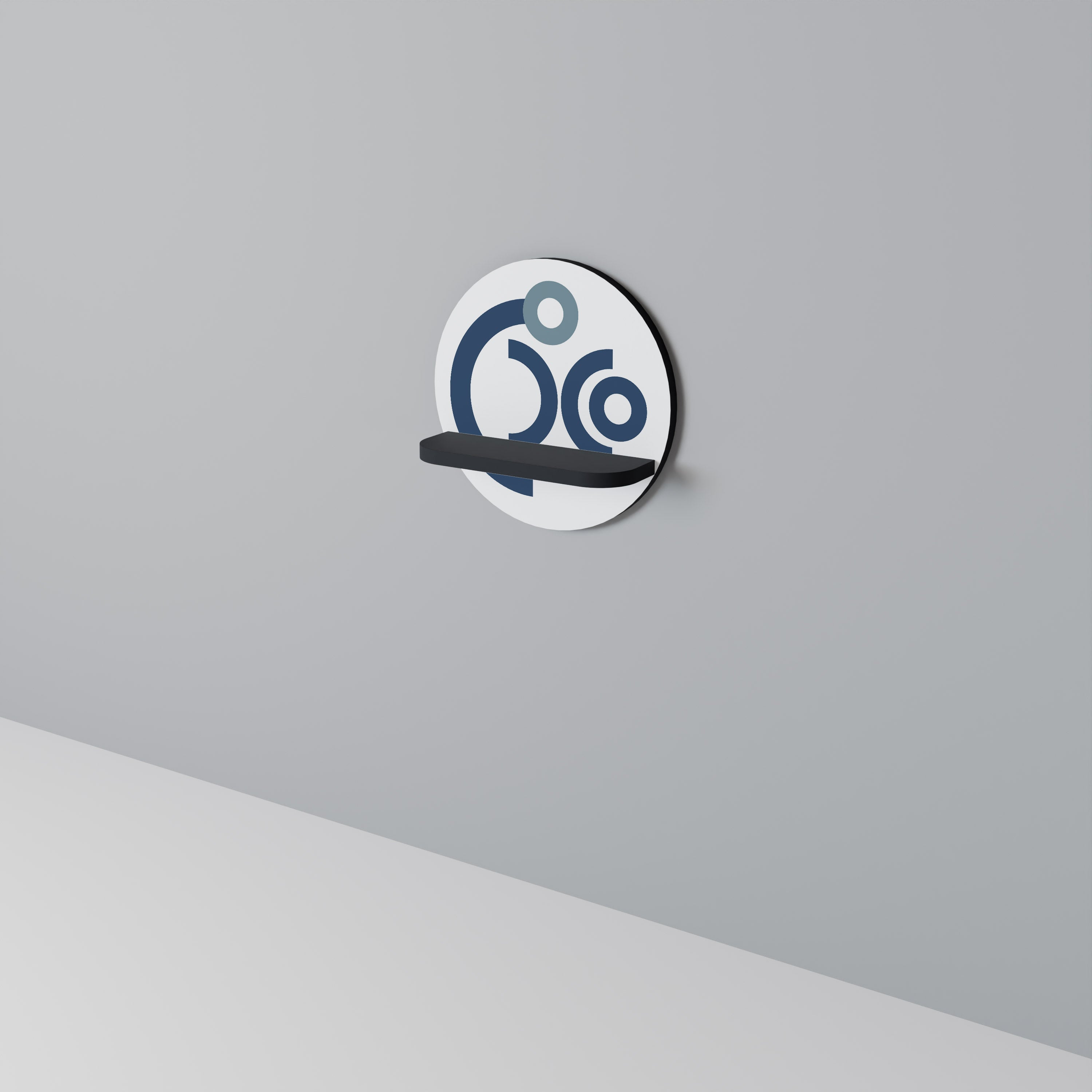 ORB DESIGN Prateleira Redonda Decorativa em Acabamento Preto