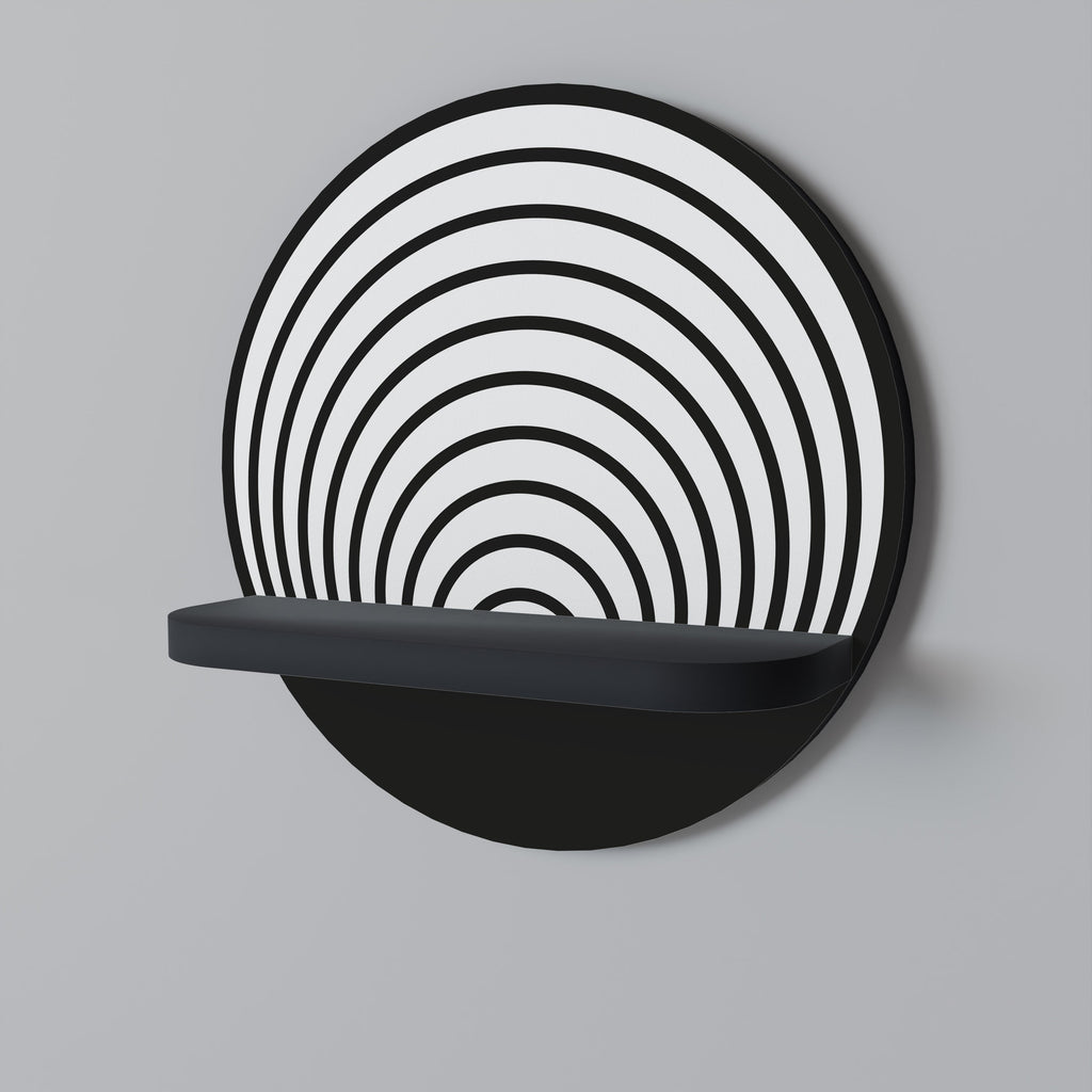 WHISPERING ROUNDS Prateleira Redonda Decorativa em Acabamento Preto