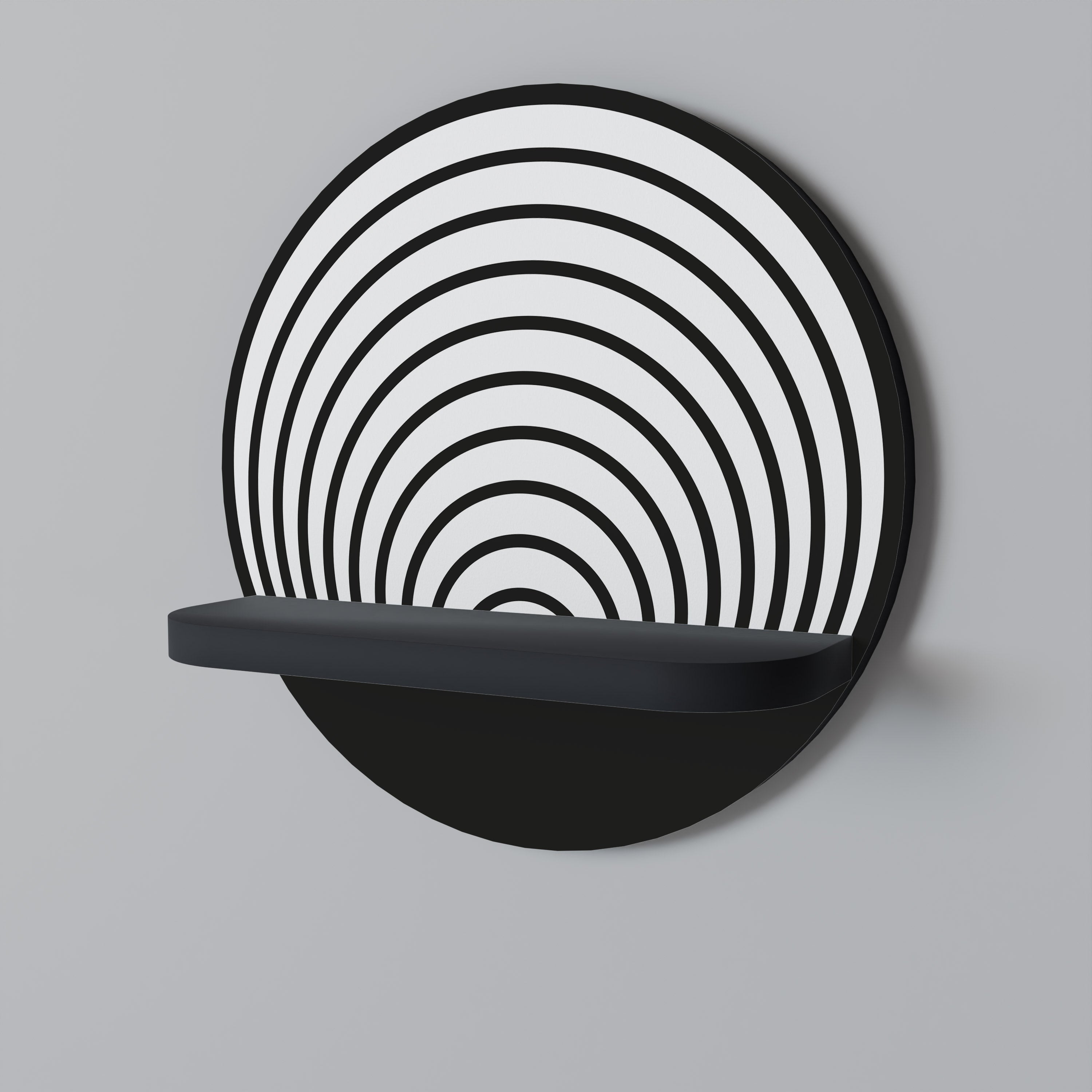 WHISPERING ROUNDS Prateleira Redonda Decorativa em Acabamento Preto