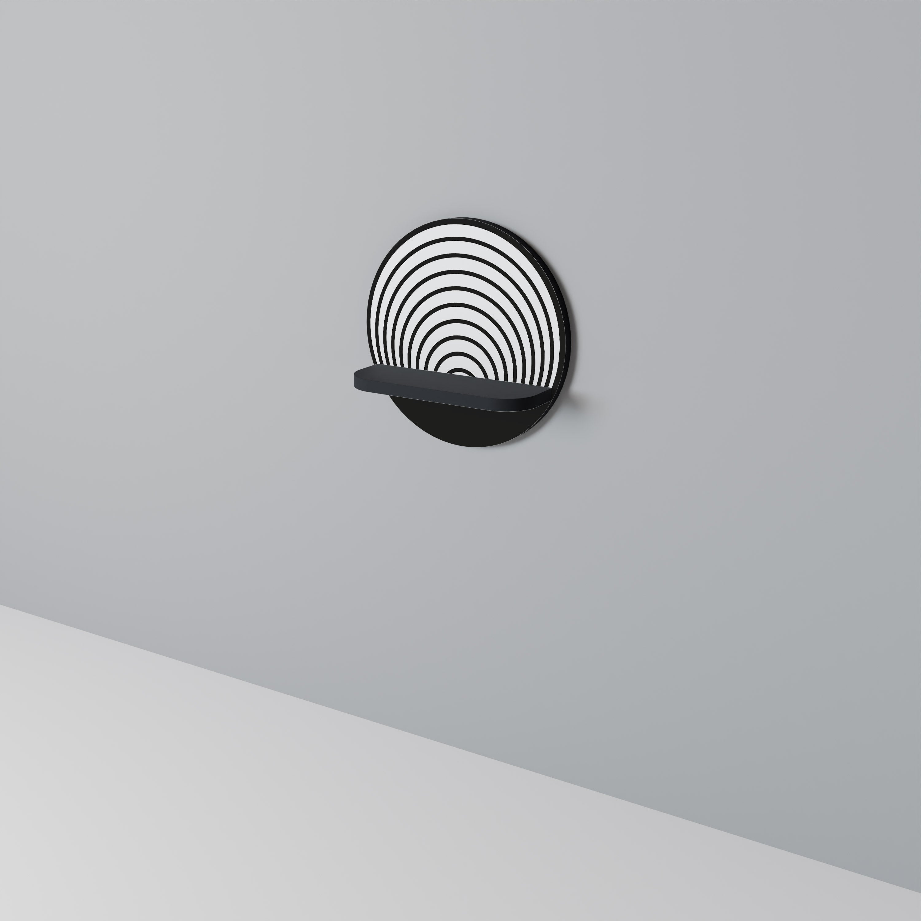 WHISPERING ROUNDS Prateleira Redonda Decorativa em Acabamento Preto