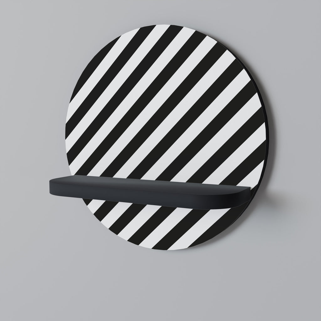 PARAGON PATTERNS Round Art Shelf In Black Finish