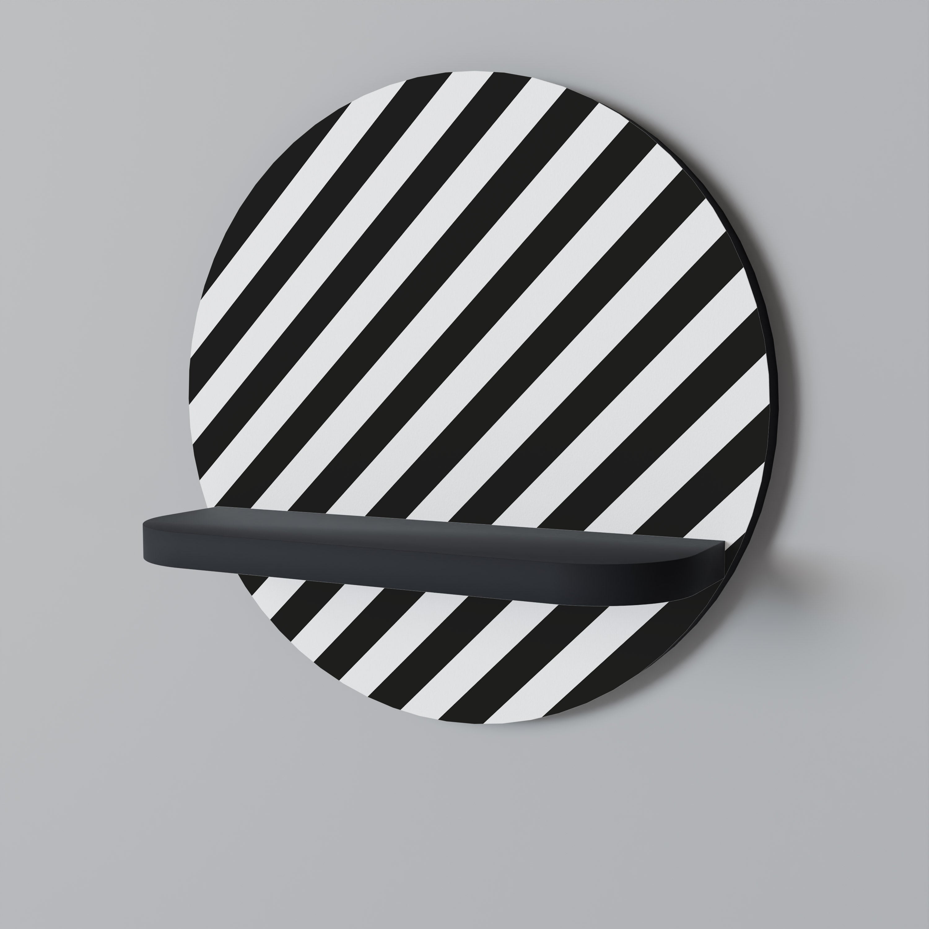 PARAGON PATTERNS Prateleira Redonda Decorativa em Acabamento Preto