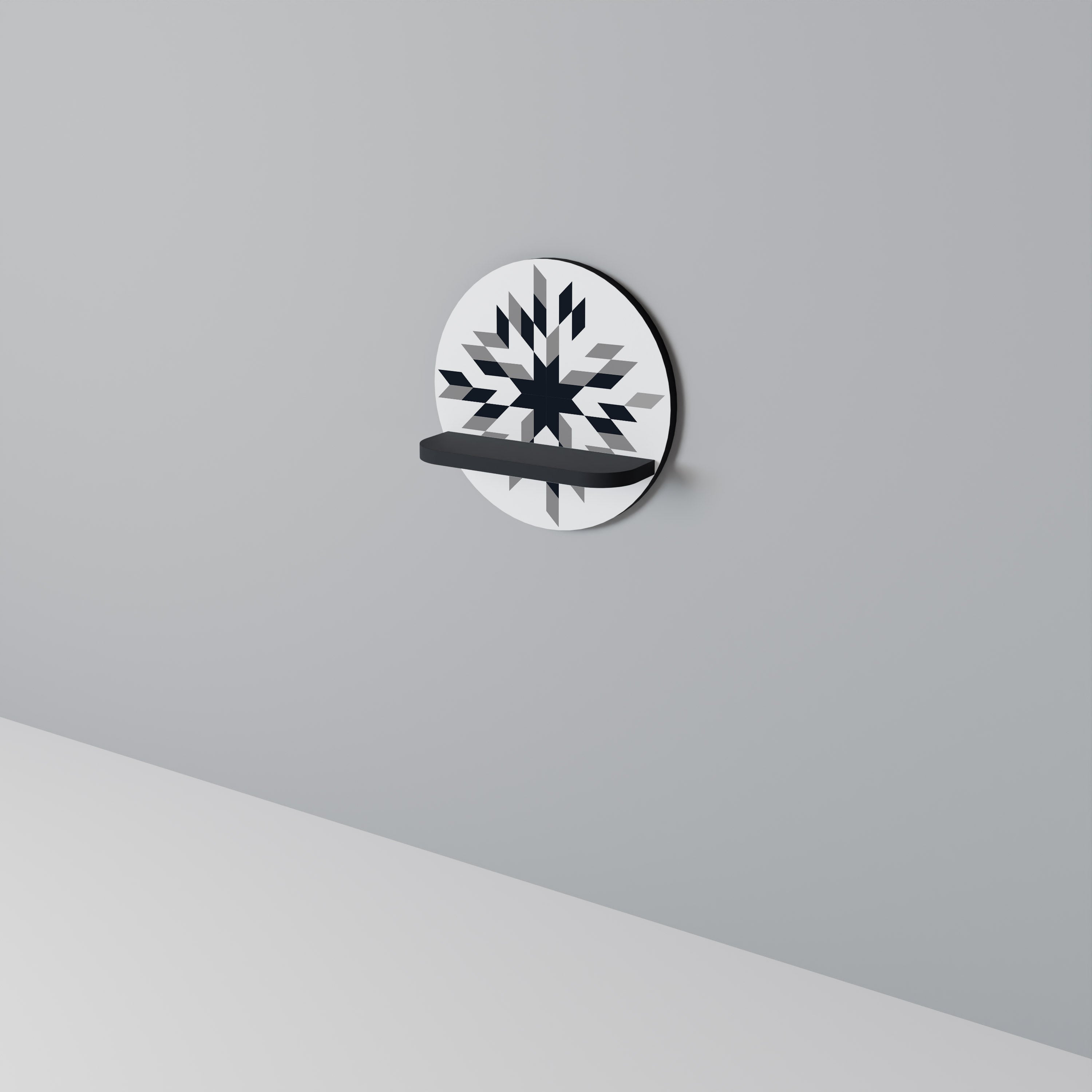 MOONLIT MOSAIC Prateleira Redonda Decorativa em Acabamento Preto