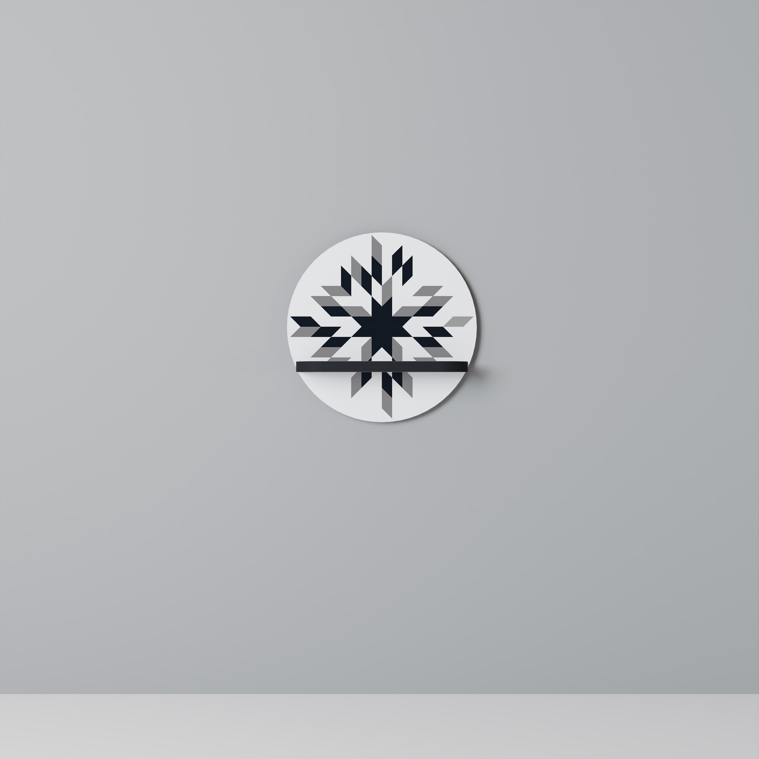 MOONLIT MOSAIC Prateleira Redonda Decorativa em Acabamento Preto