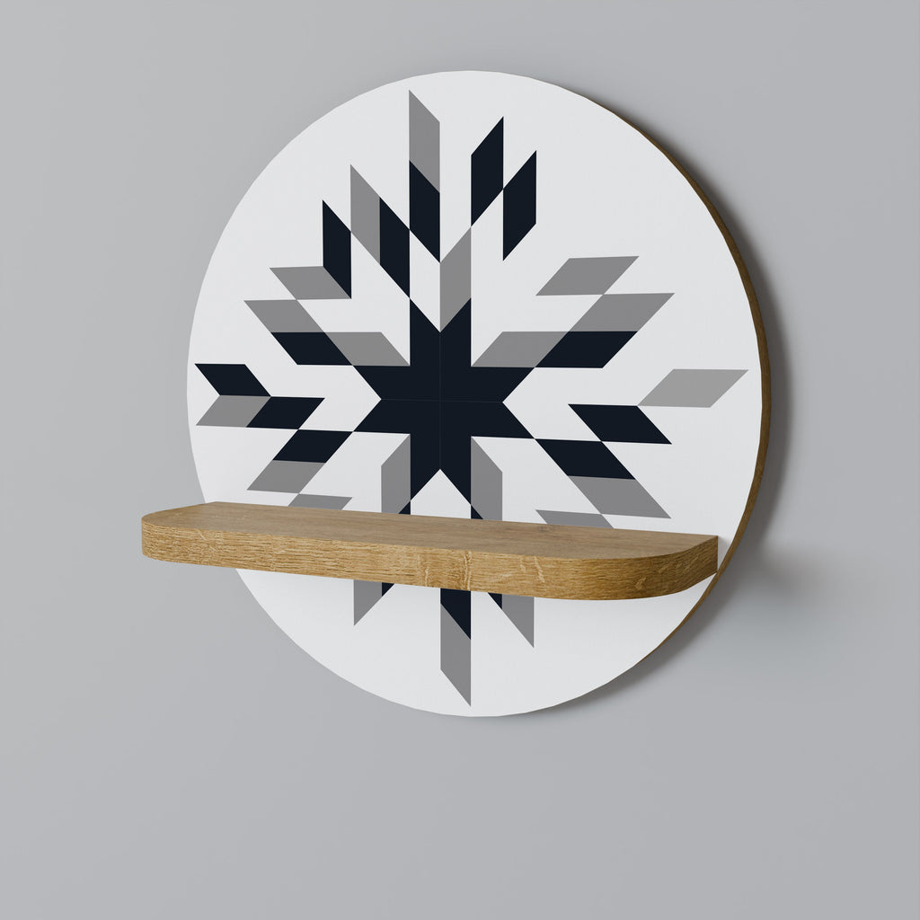 MOONLIT MOSAIC Prateleira Redonda Decorativa em Efeito Carvalho