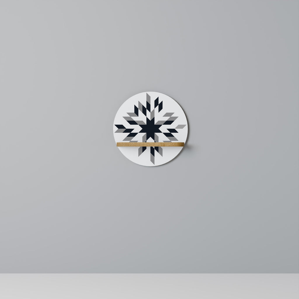 MOONLIT MOSAIC Prateleira Redonda Decorativa em Efeito Carvalho