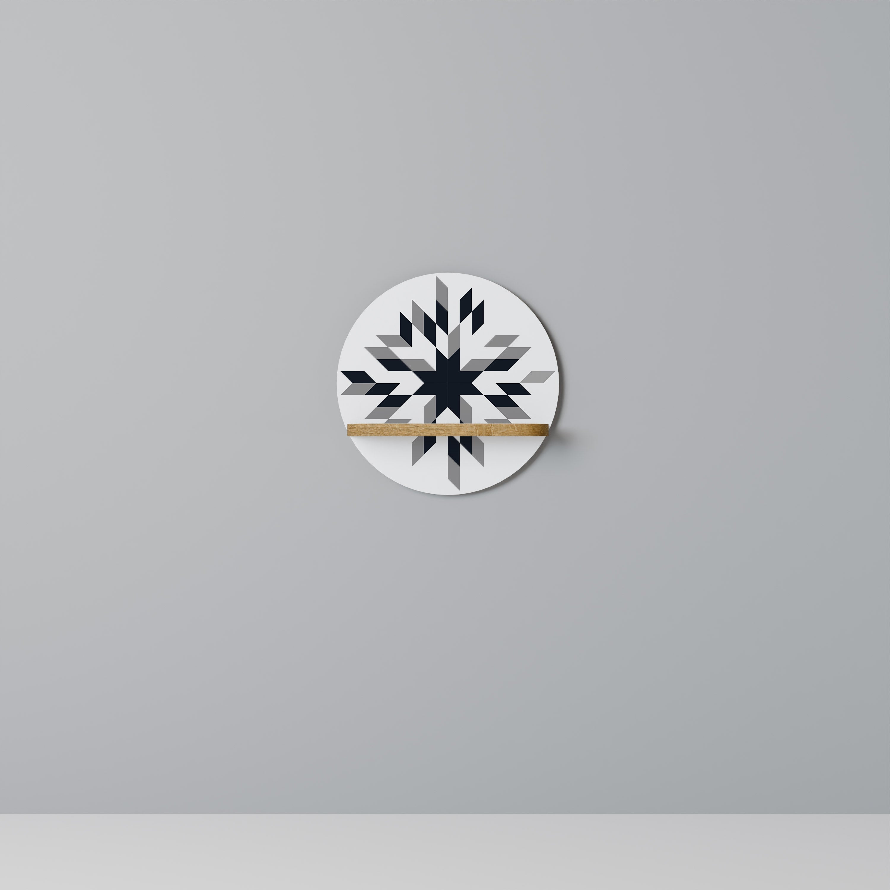 MOONLIT MOSAIC Prateleira Redonda Decorativa em Efeito Carvalho