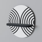 MIDNIGHT MELODIES Prateleira Oval Decorativa em Acabamento Preto