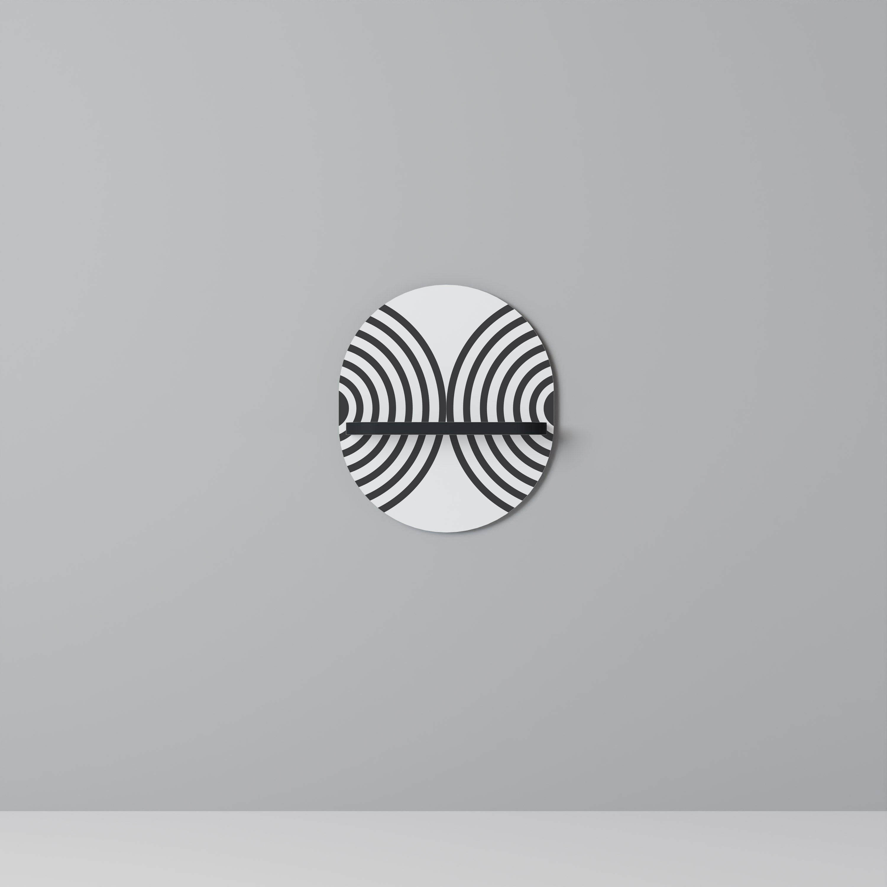 MIDNIGHT MELODIES Prateleira Oval Decorativa em Acabamento Preto