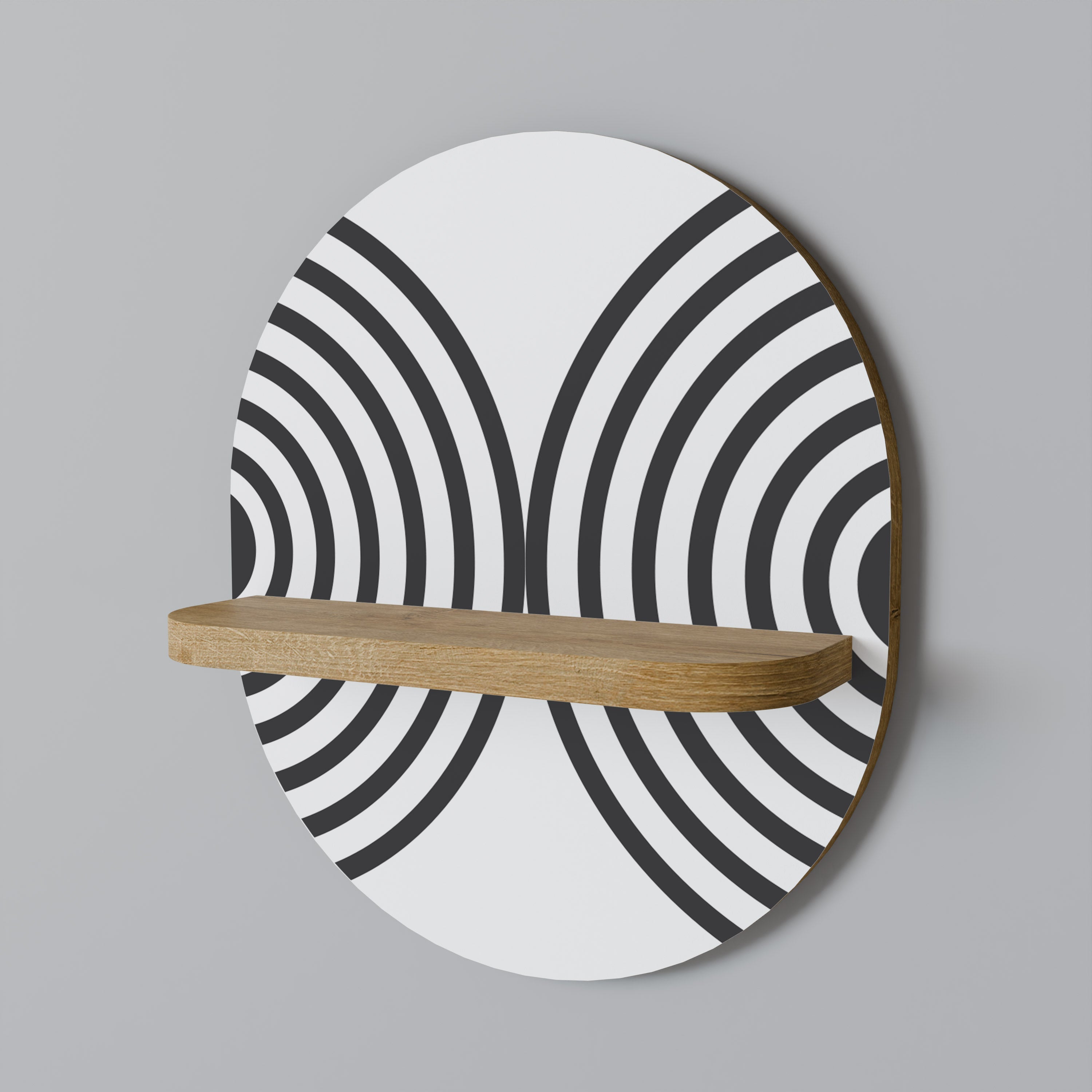 MIDNIGHT MELODIES Prateleira Oval Decorativa em Efeito Carvalho