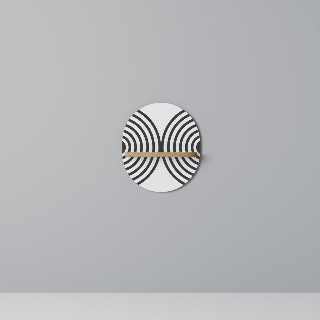 MIDNIGHT MELODIES Prateleira Oval Decorativa em Efeito Carvalho