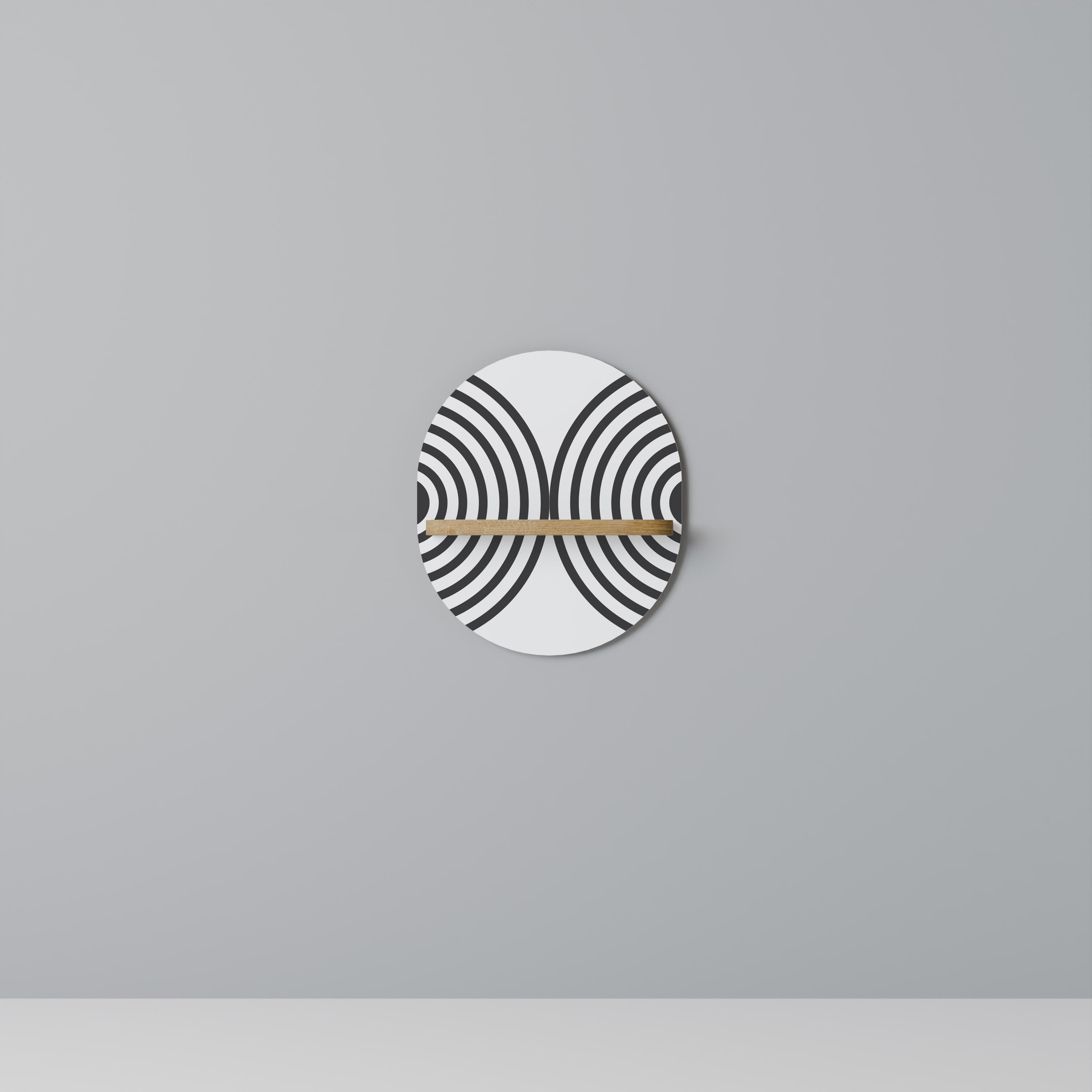 MIDNIGHT MELODIES Prateleira Oval Decorativa em Efeito Carvalho