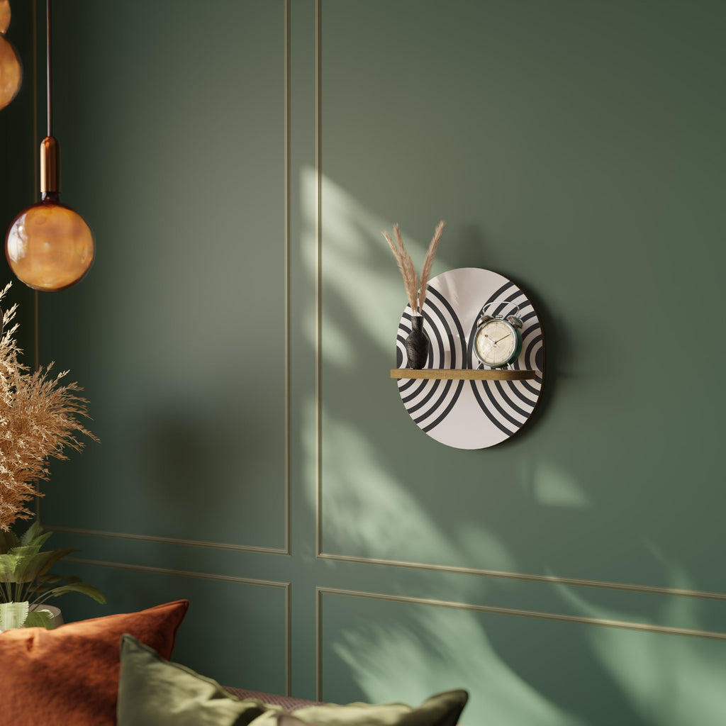 MIDNIGHT MELODIES Prateleira Oval Decorativa em Efeito Carvalho