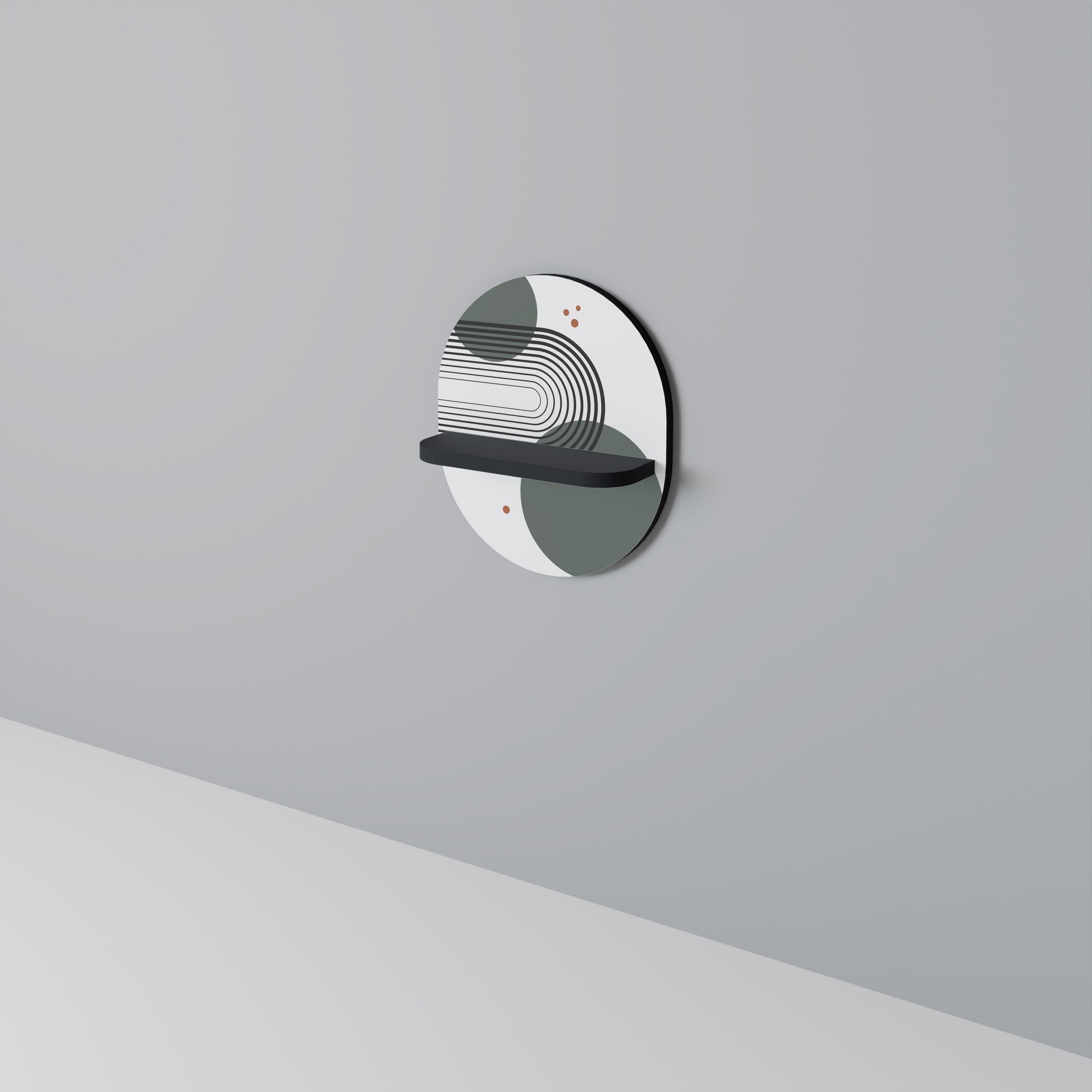 ORBITAL DECOR Prateleira Oval Decorativa em Acabamento Preto