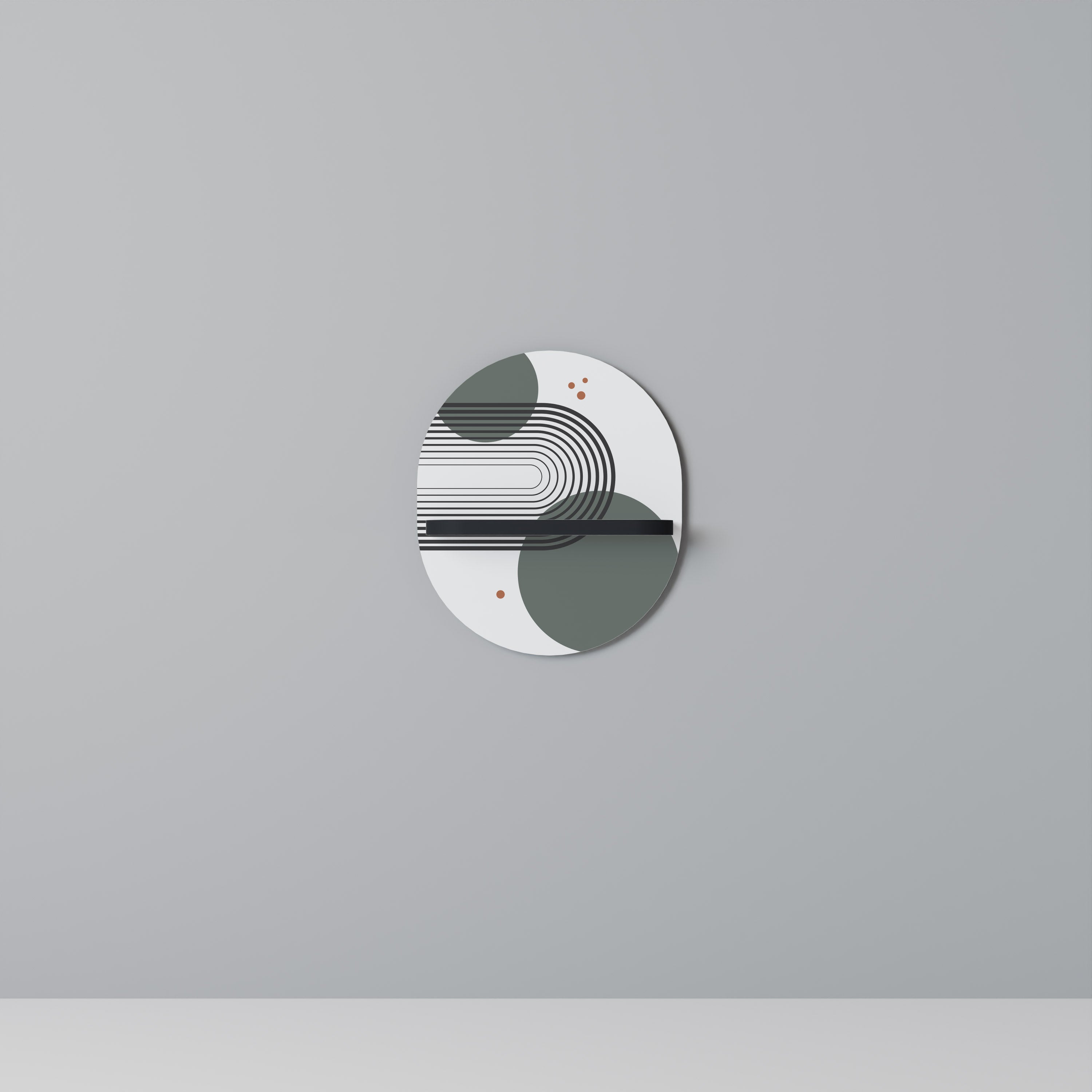 ORBITAL DECOR Prateleira Oval Decorativa em Acabamento Preto