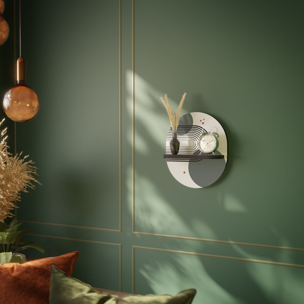 ORBITAL DECOR Prateleira Oval Decorativa em Acabamento Preto