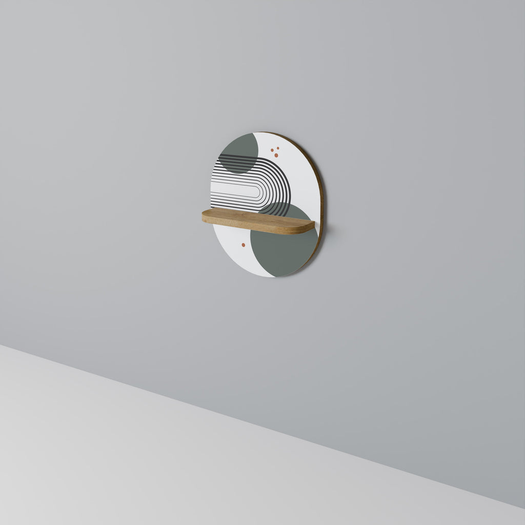ORBITAL DECOR Prateleira Oval Decorativa em Efeito Carvalho