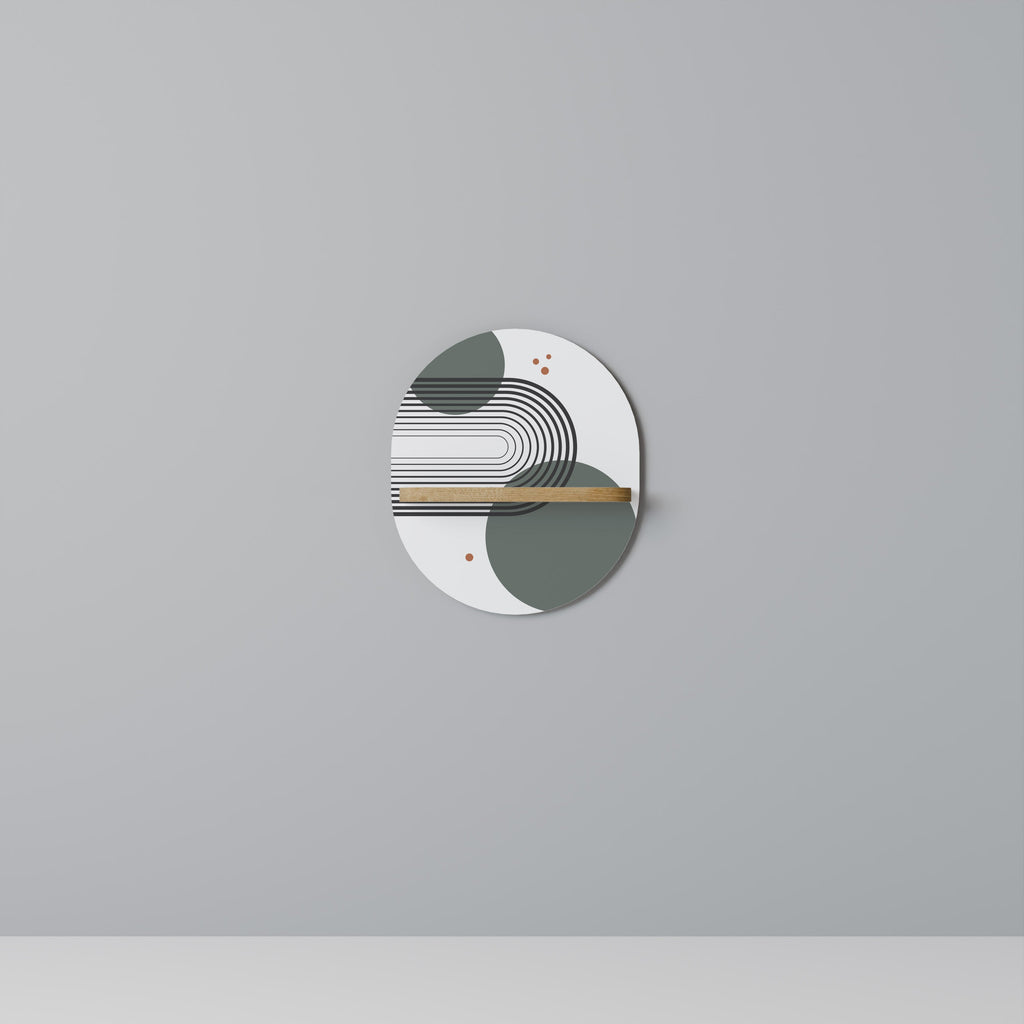 ORBITAL DECOR Prateleira Oval Decorativa em Efeito Carvalho