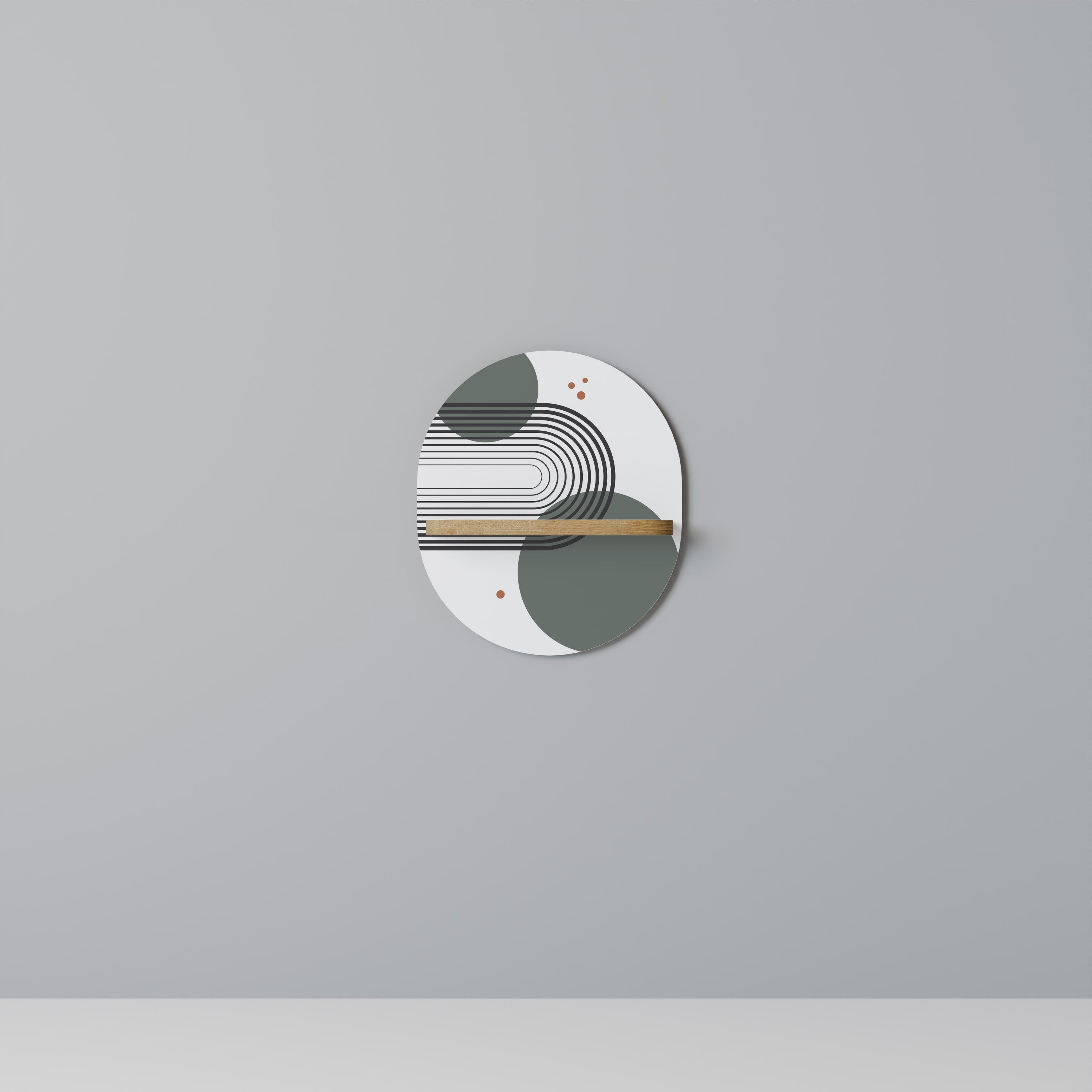 ORBITAL DECOR Prateleira Oval Decorativa em Efeito Carvalho