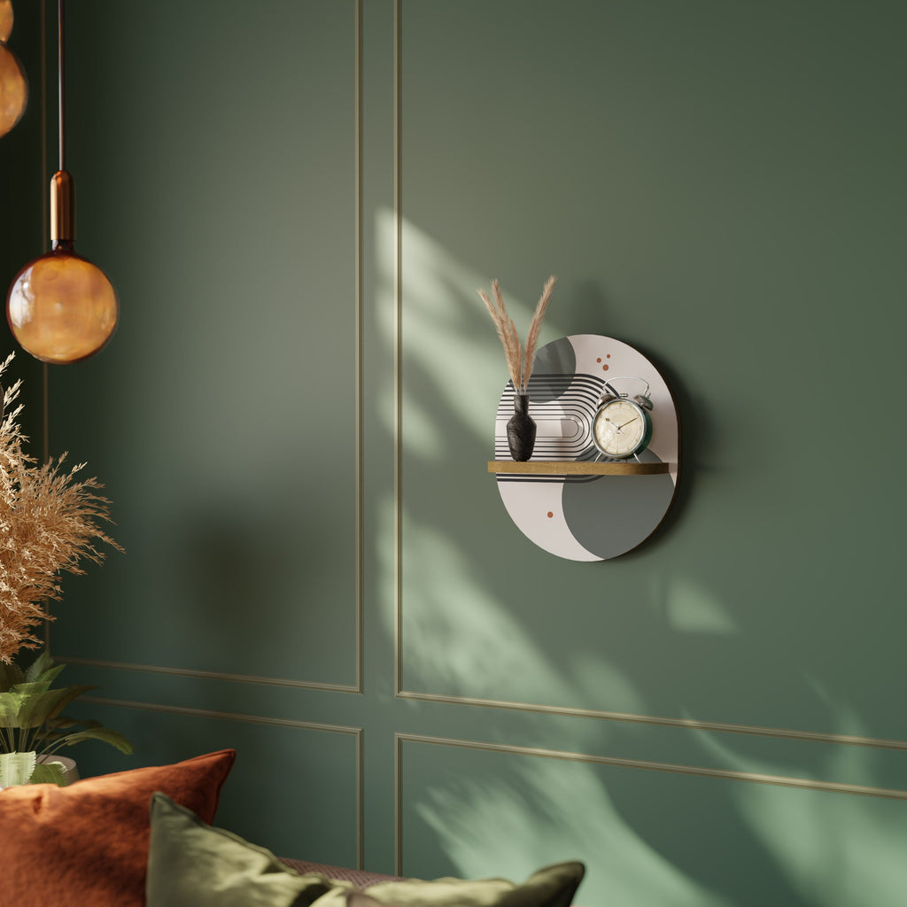 ORBITAL DECOR Prateleira Oval Decorativa em Efeito Carvalho