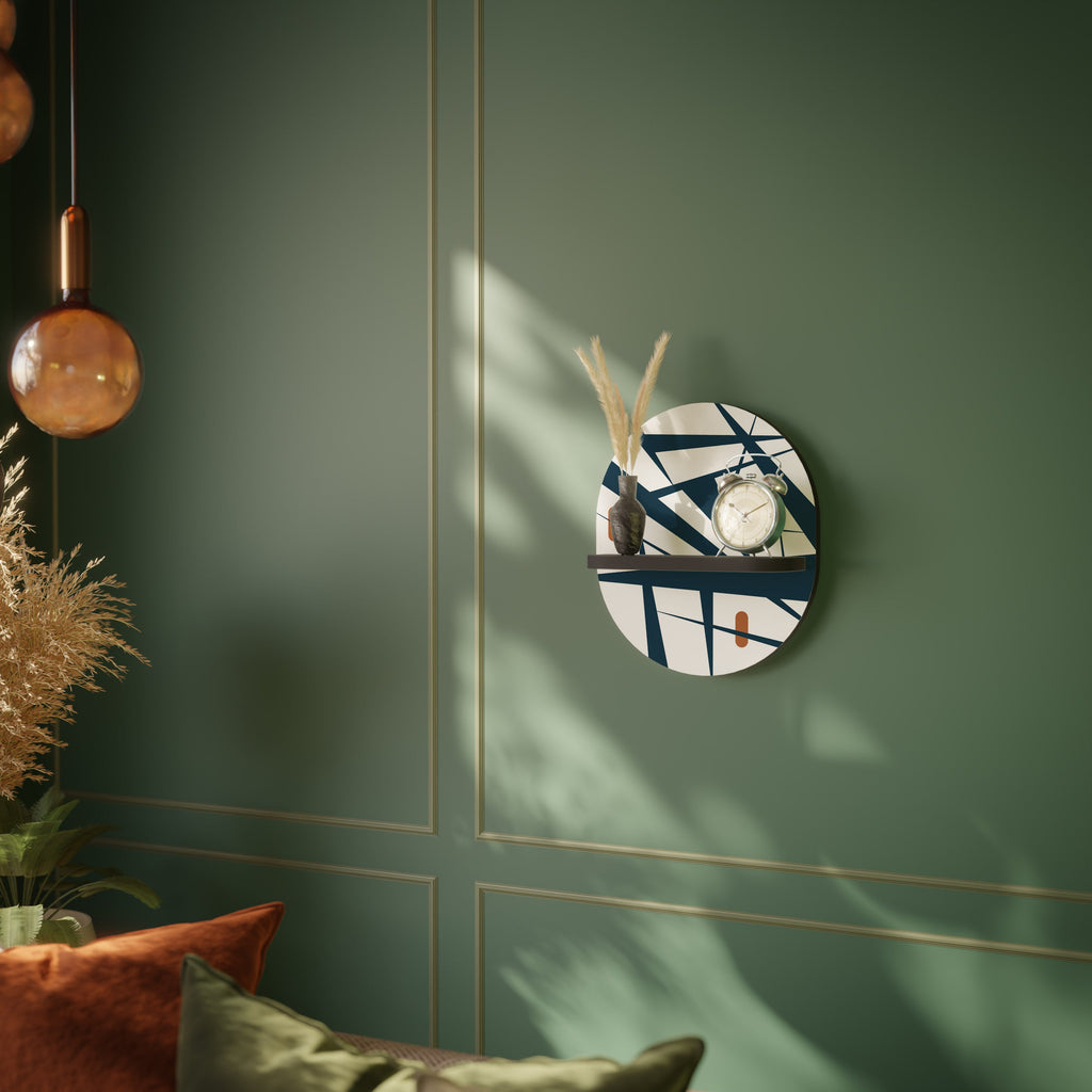 SHADOW SYMPHONY Prateleira Oval Decorativa em Acabamento Preto