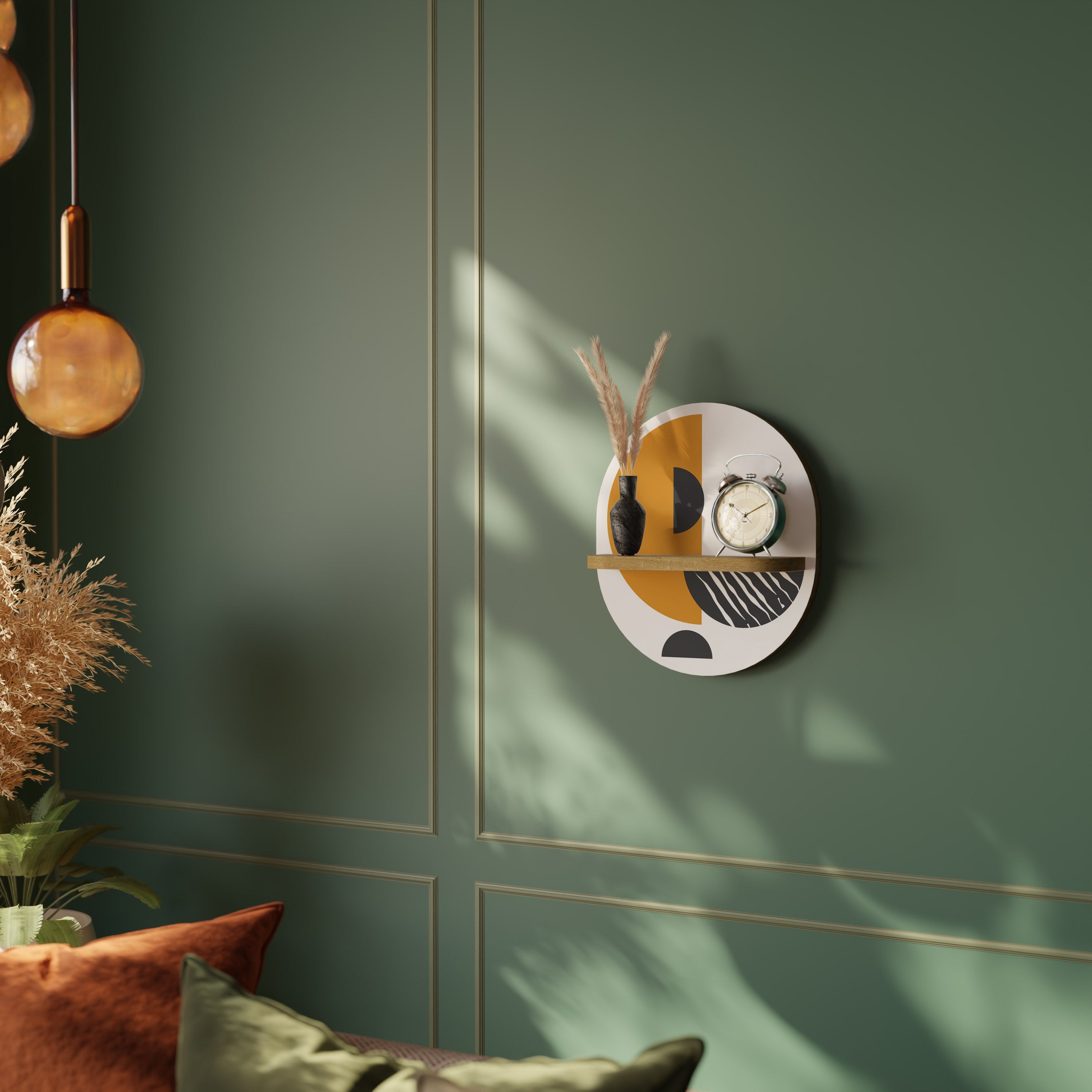 MOONLIT EUPHORIA Prateleira Oval Decorativa em Efeito Carvalho