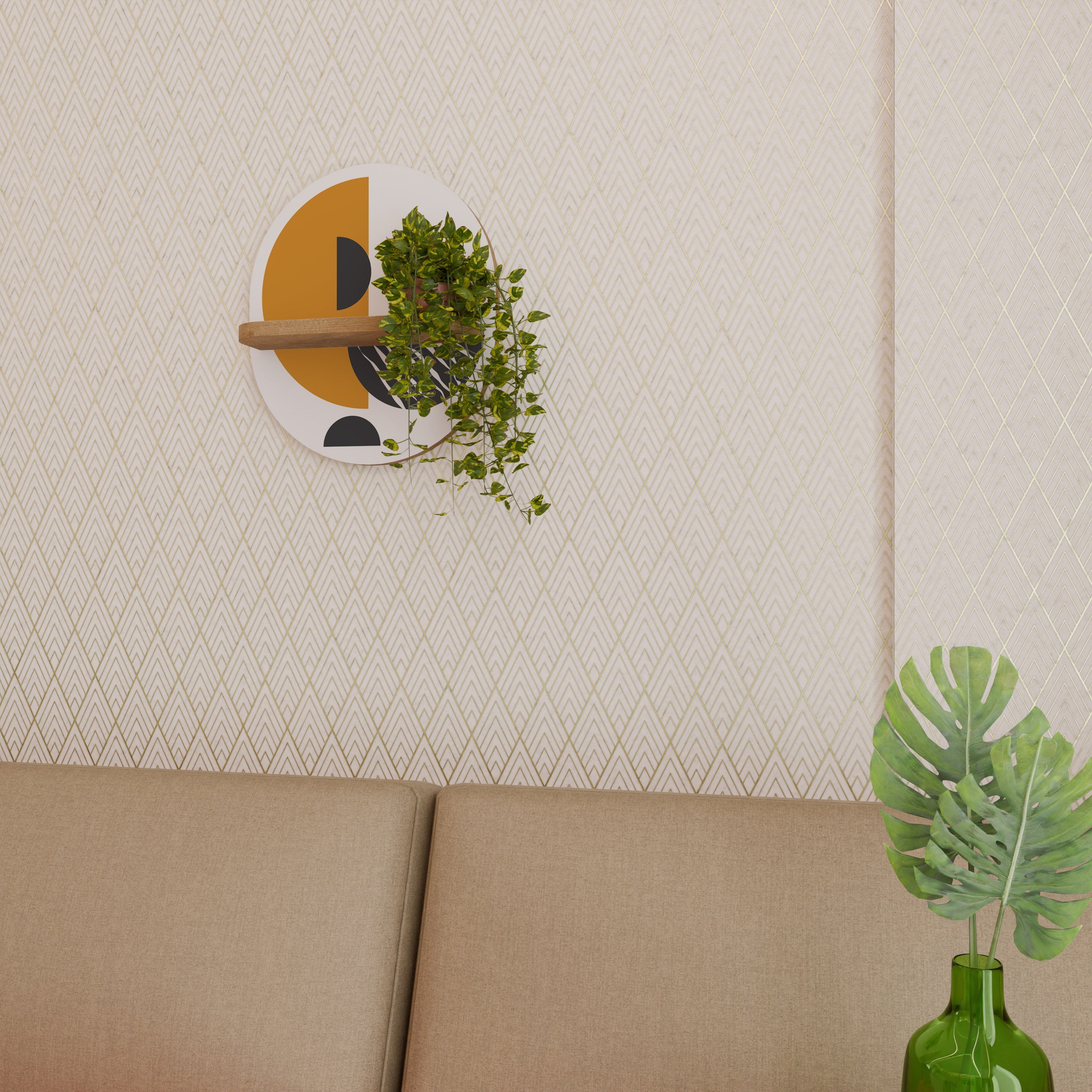 MOONLIT EUPHORIA Prateleira Oval Decorativa em Efeito Carvalho