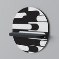 ACHROMATIC CONTRAST Prateleira Oval Decorativa em Acabamento Preto