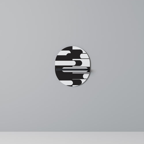 ACHROMATIC CONTRAST Prateleira Oval Decorativa em Acabamento Preto