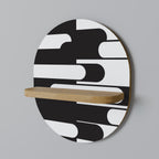 ACHROMATIC CONTRAST Prateleira Oval Decorativa em Efeito Carvalho