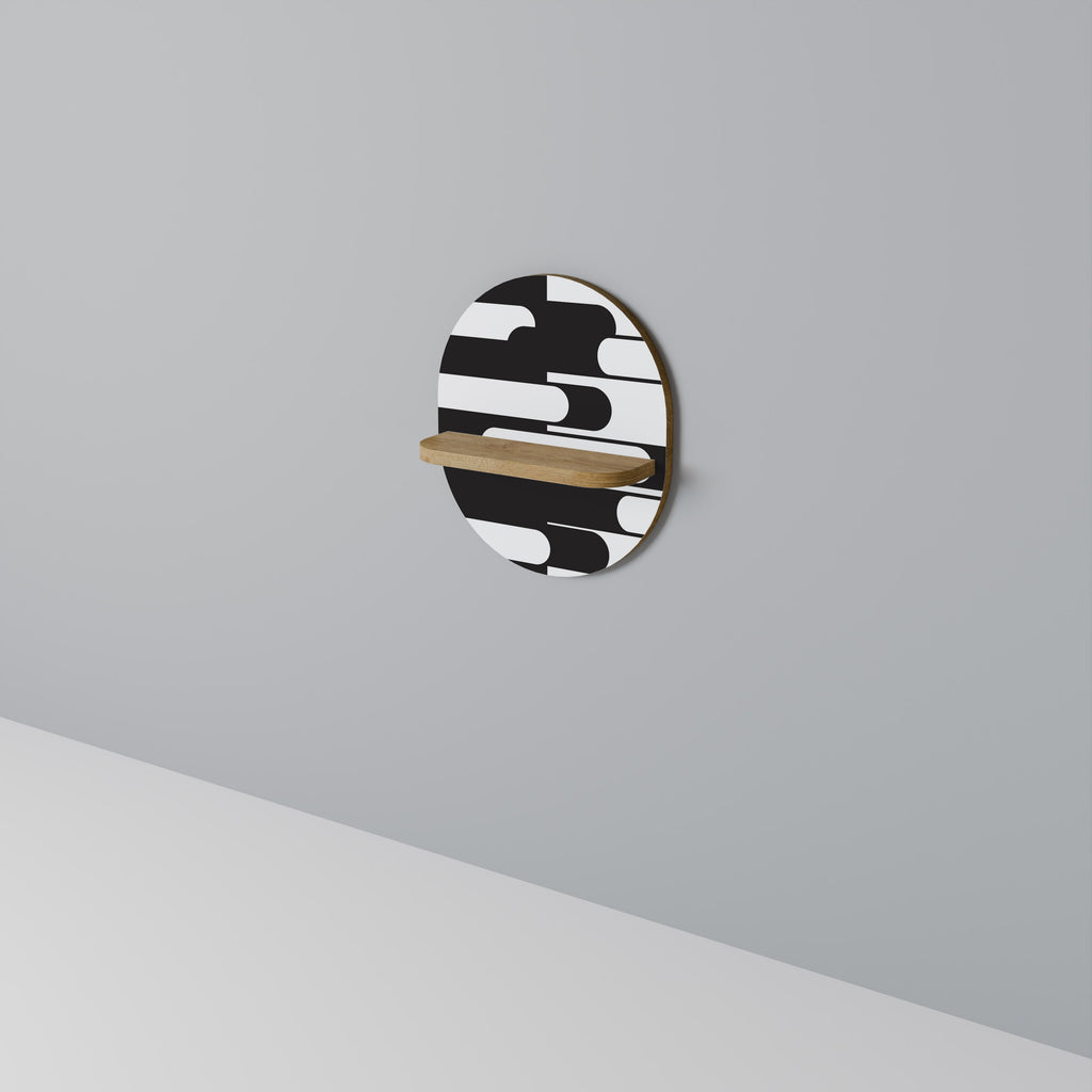 ACHROMATIC CONTRAST Prateleira Oval Decorativa em Efeito Carvalho