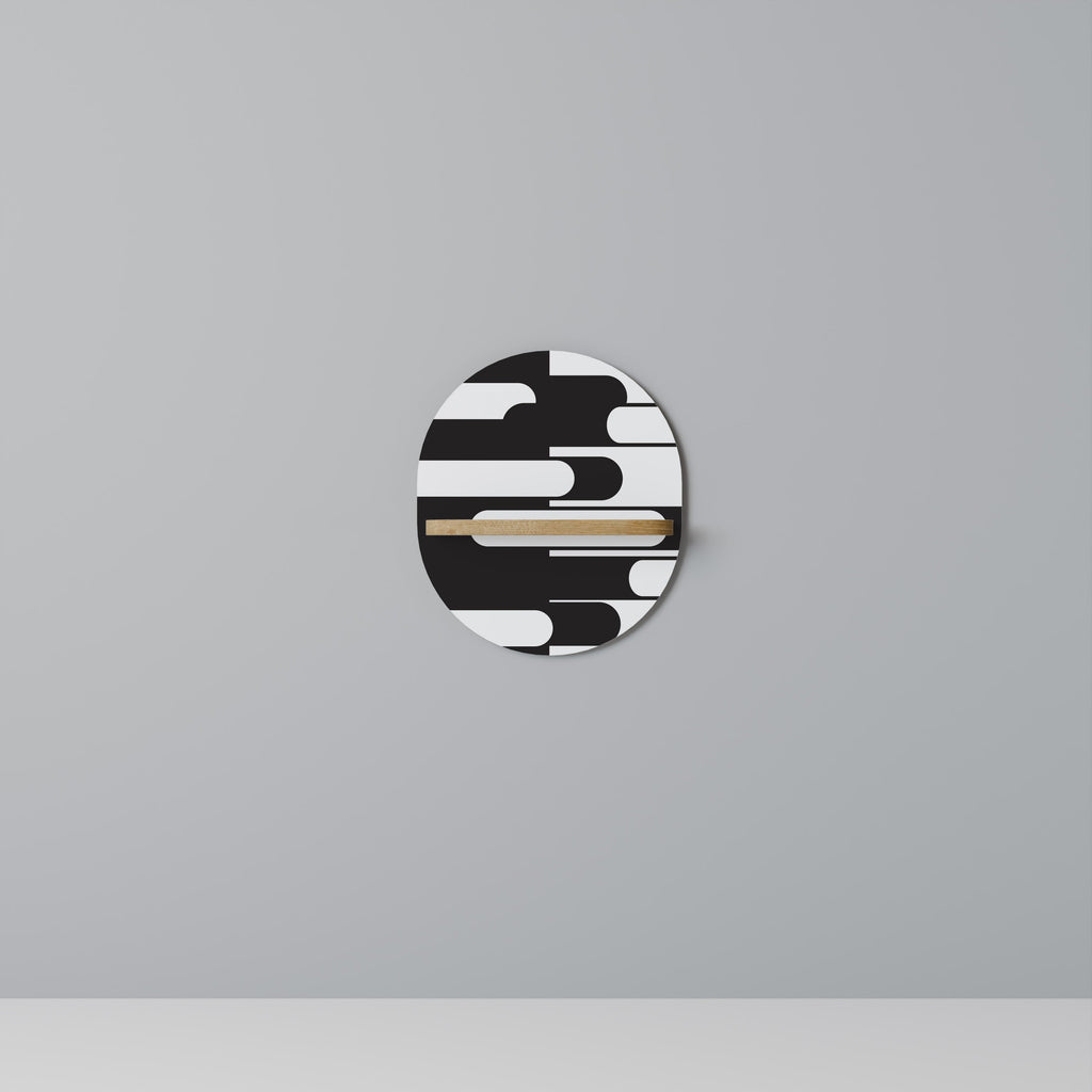 ACHROMATIC CONTRAST Prateleira Oval Decorativa em Efeito Carvalho