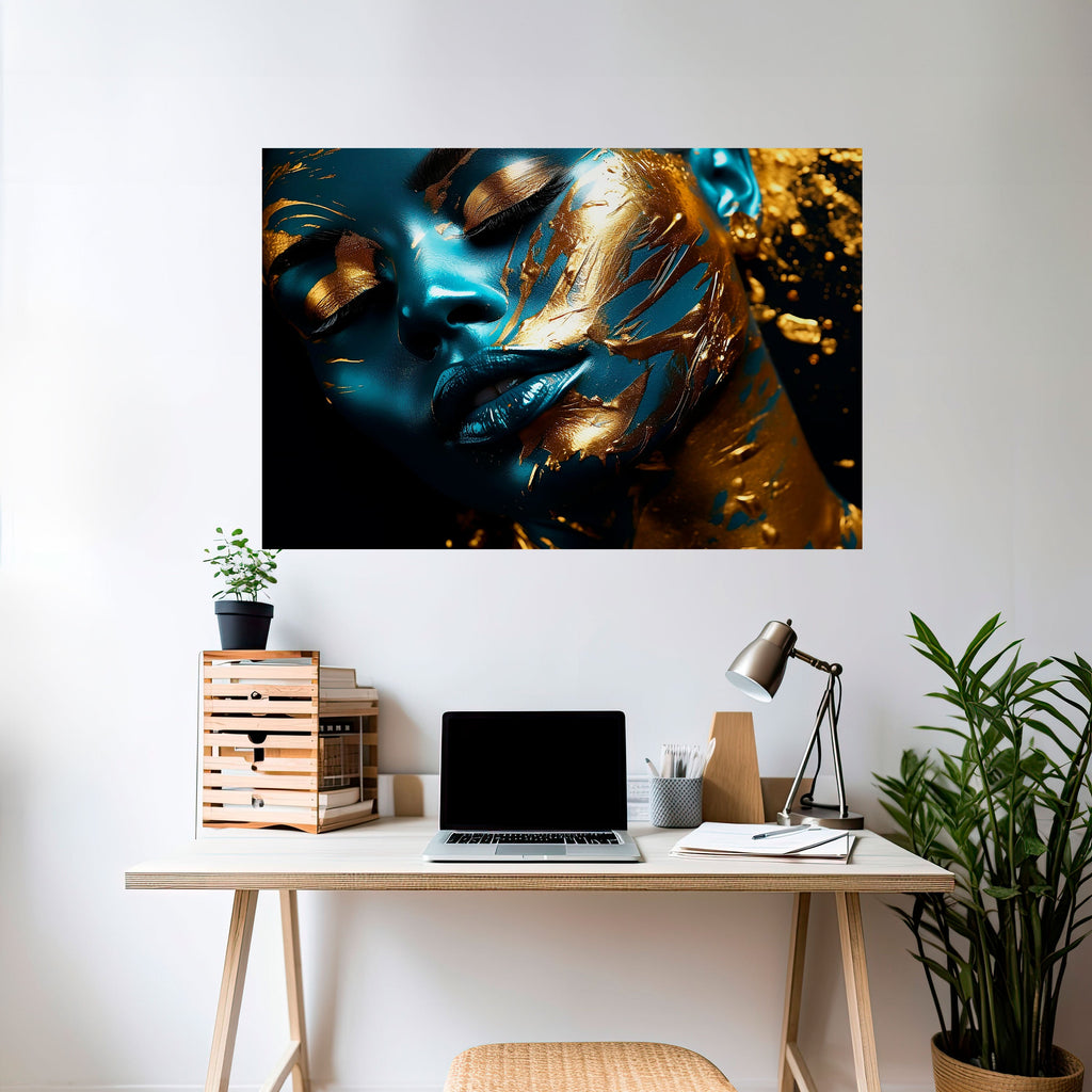 GOLDEN SERENITY Poster Horizontal Autocolante