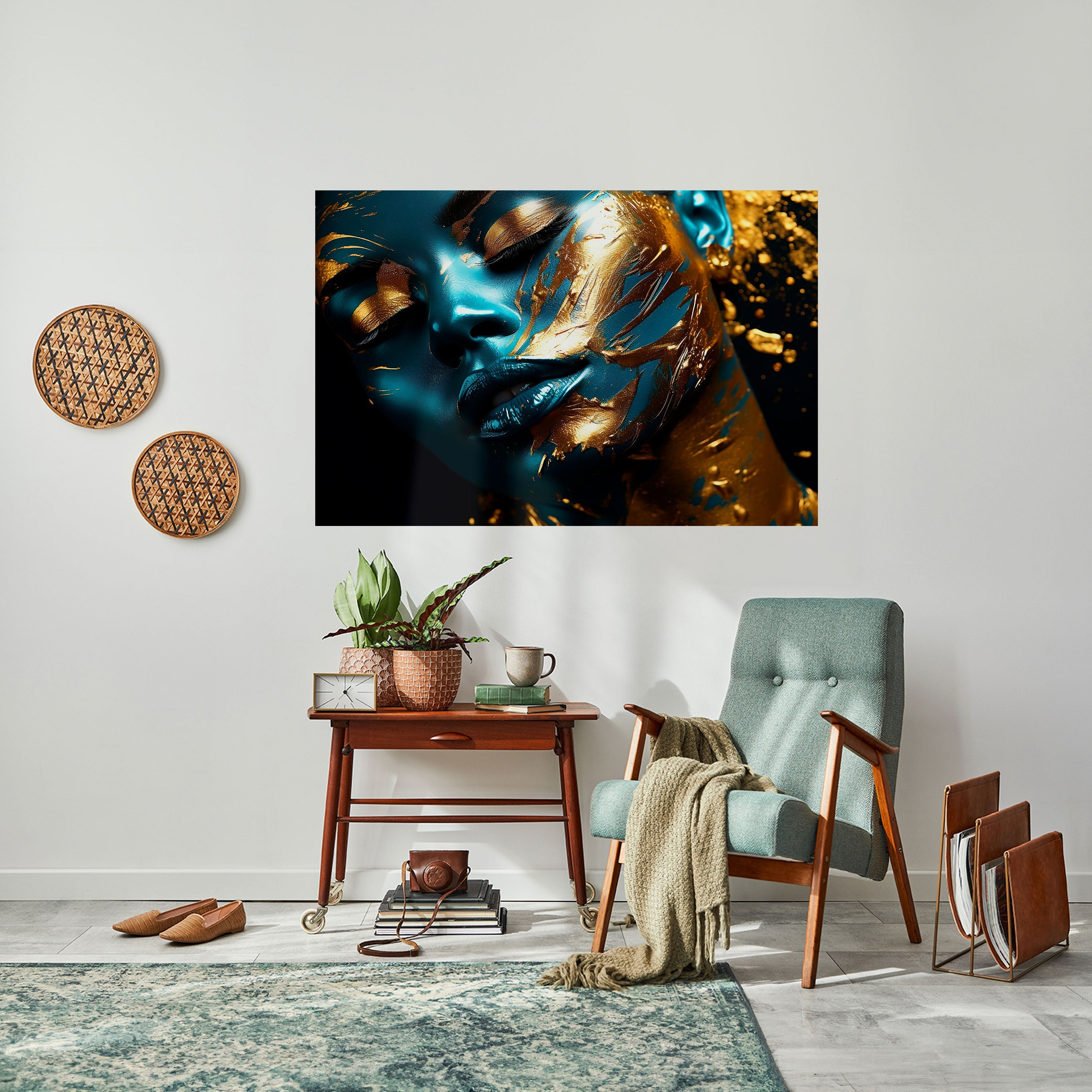 GOLDEN SERENITY Peel and Stick Horizontal Poster