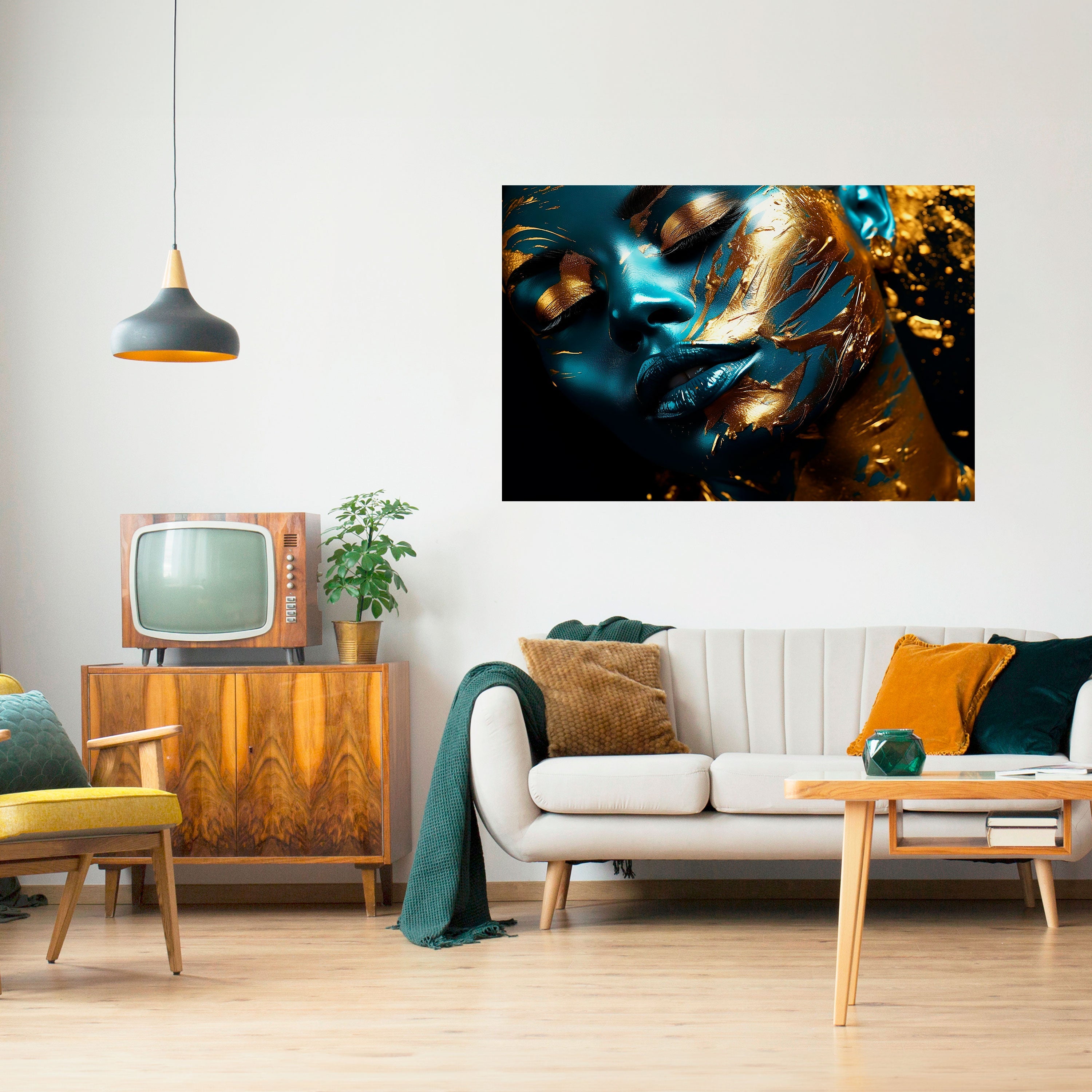 GOLDEN SERENITY Peel and Stick Horizontal Poster