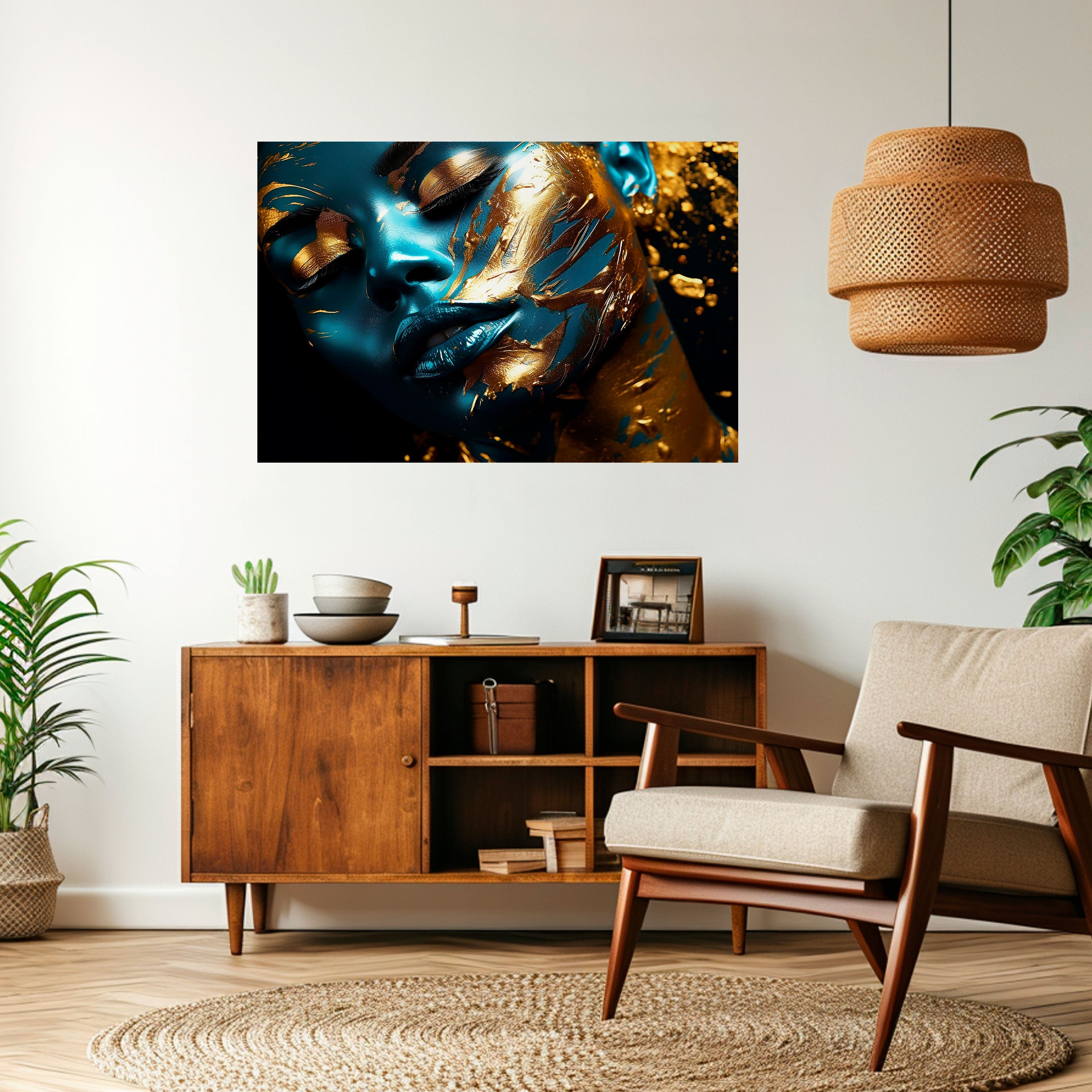 GOLDEN SERENITY Peel and Stick Horizontal Poster